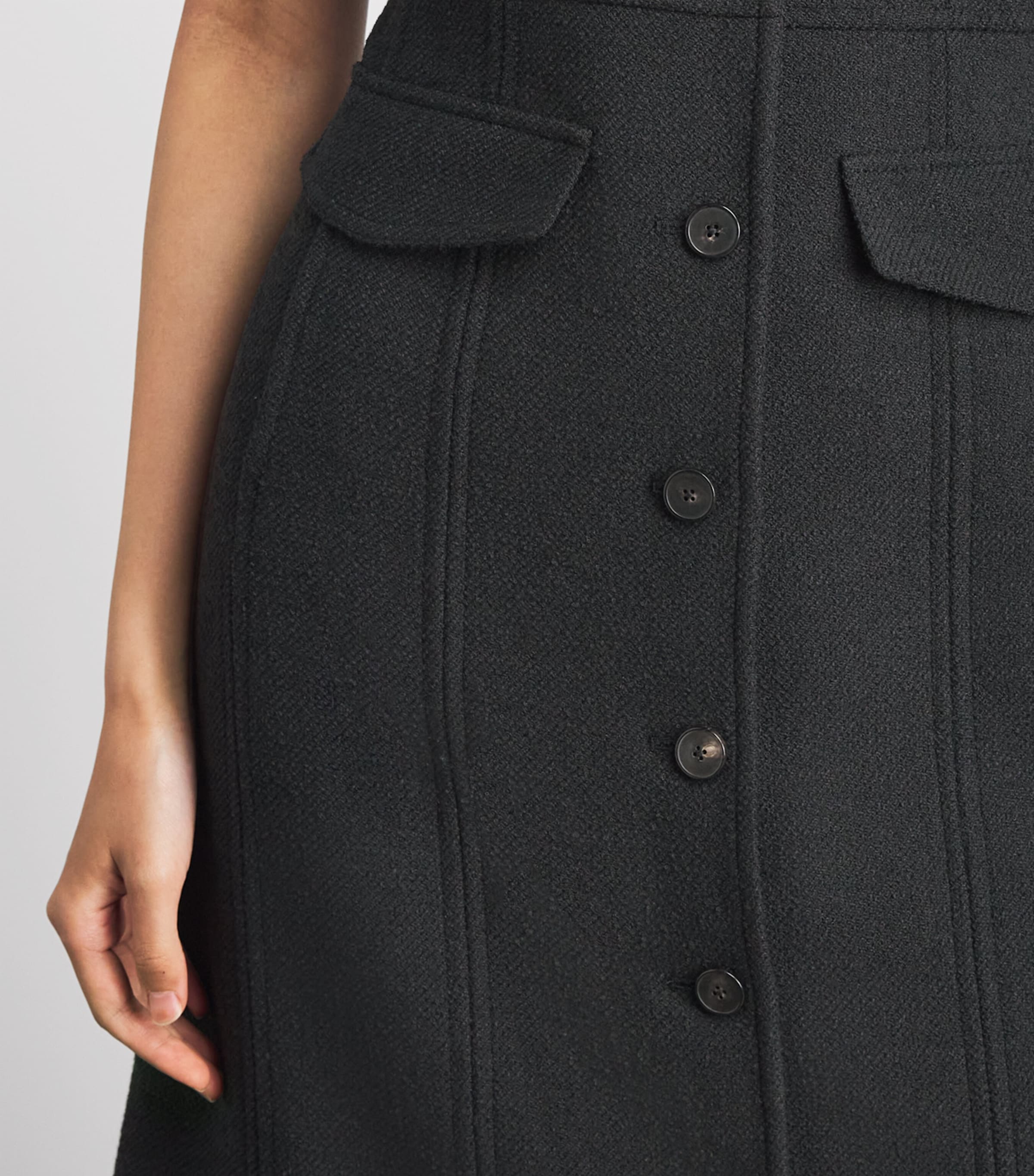 ME+EM Womens Tweed Shift Midi Dress Black Image 5