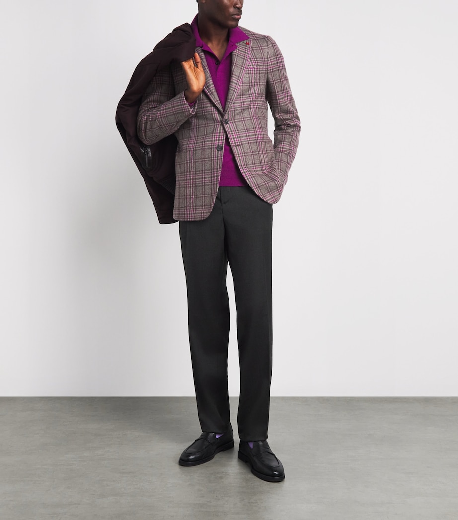 Isaia Mens Cashmere Check Capri Blazer Image 2