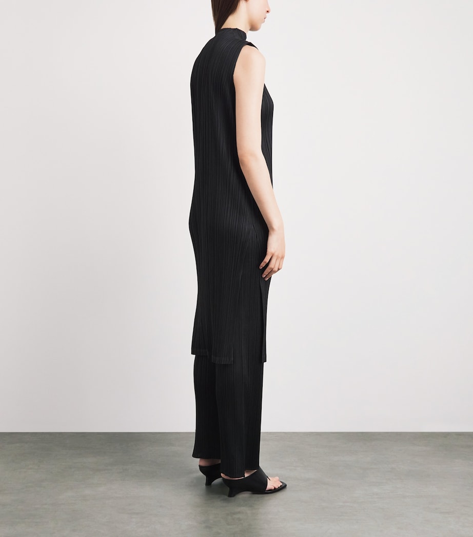 Pleats Please Issey Miyake Womens Swing Solid Midi Tunic Dress Black Image 5