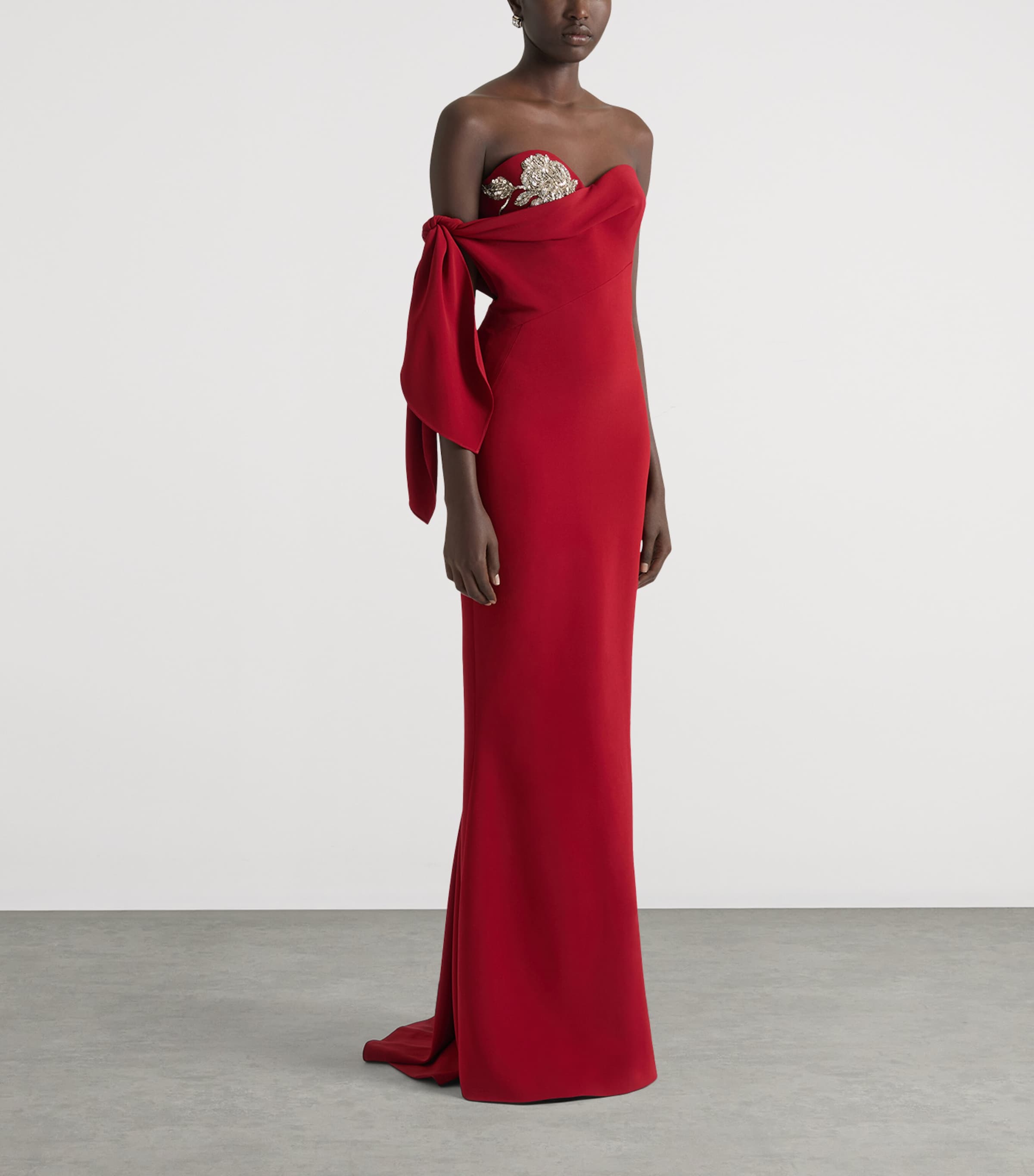 Givenchy Womens Embellished Maxi Dress Dark Red Image 2
