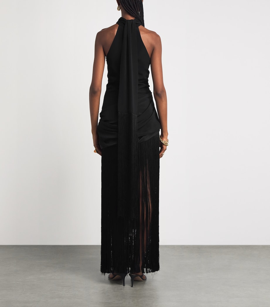 Cult Gaia Womens Fringe-Detail Noosha Maxi Dress Black Image 4
