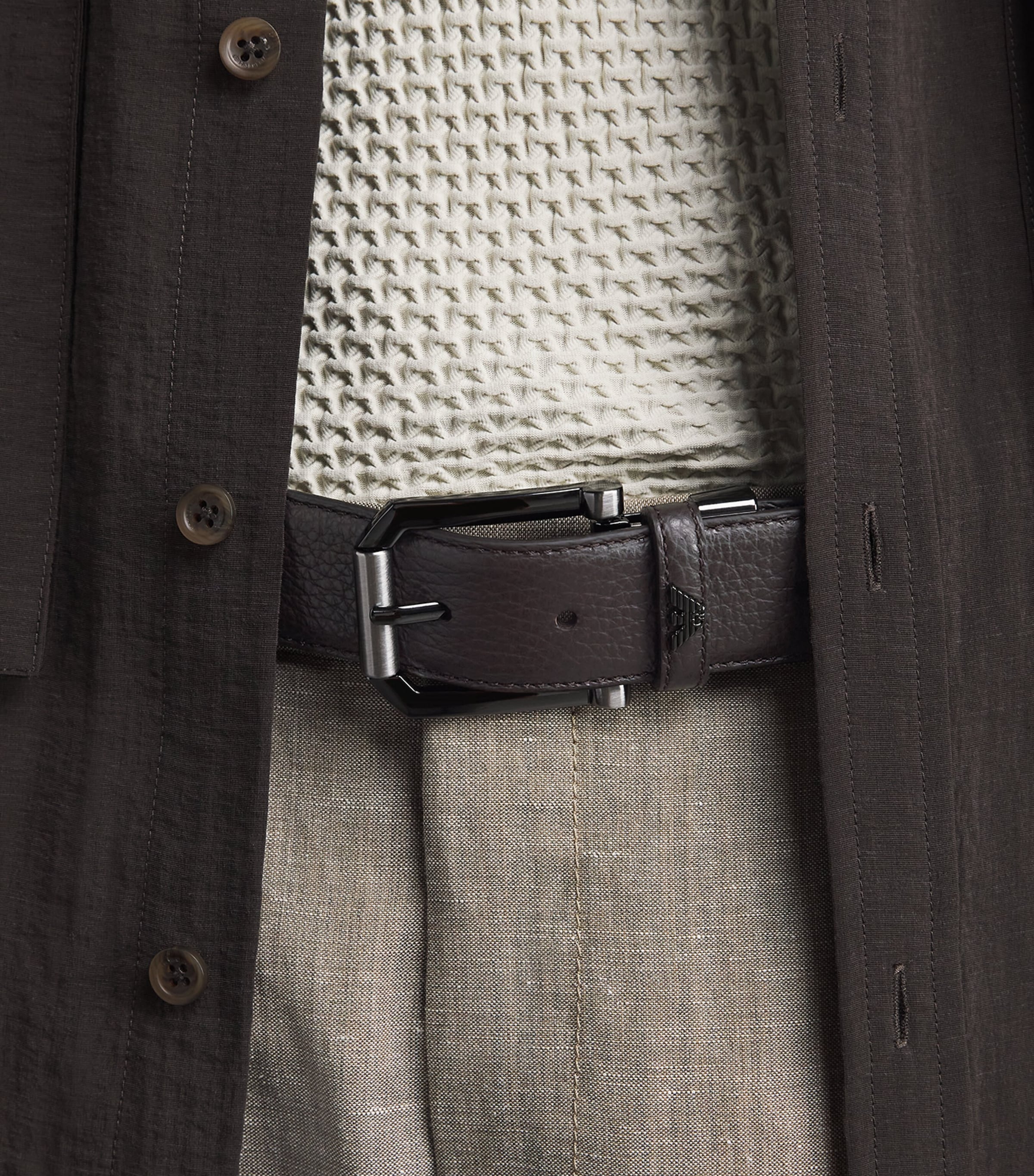 Emporio Armani Leather Tongue Belt Image 2