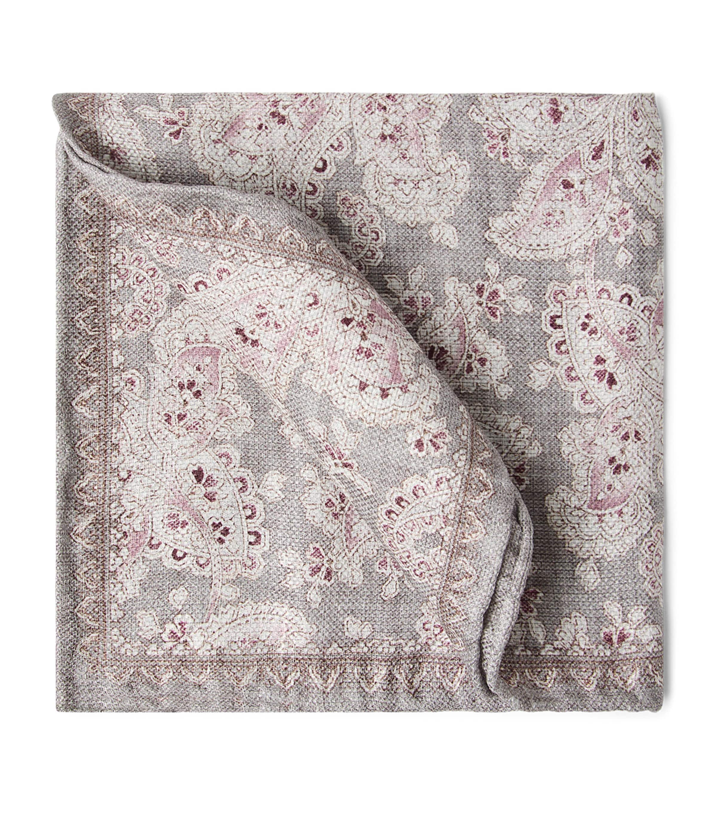 Brunello Cucinelli Double-Faced Linen-Silk Paisley Pocket Square | Men Accessories | Pocket Squares | Designers | Brunello Cucinelli | Partywear | Mens | Accessories