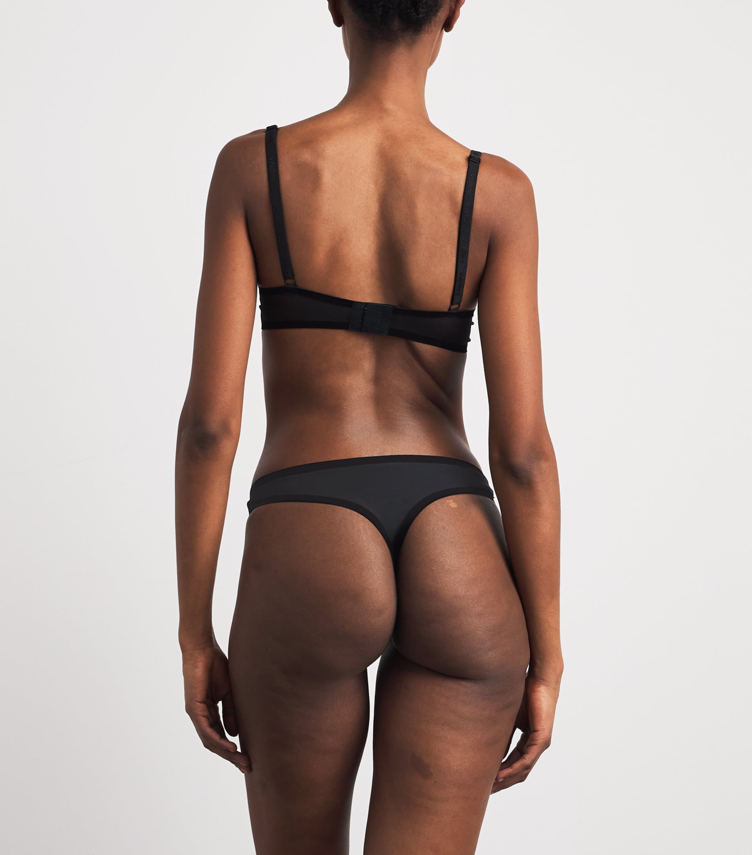 Wolford Womens Bonded Tulle Thong Black Image 3