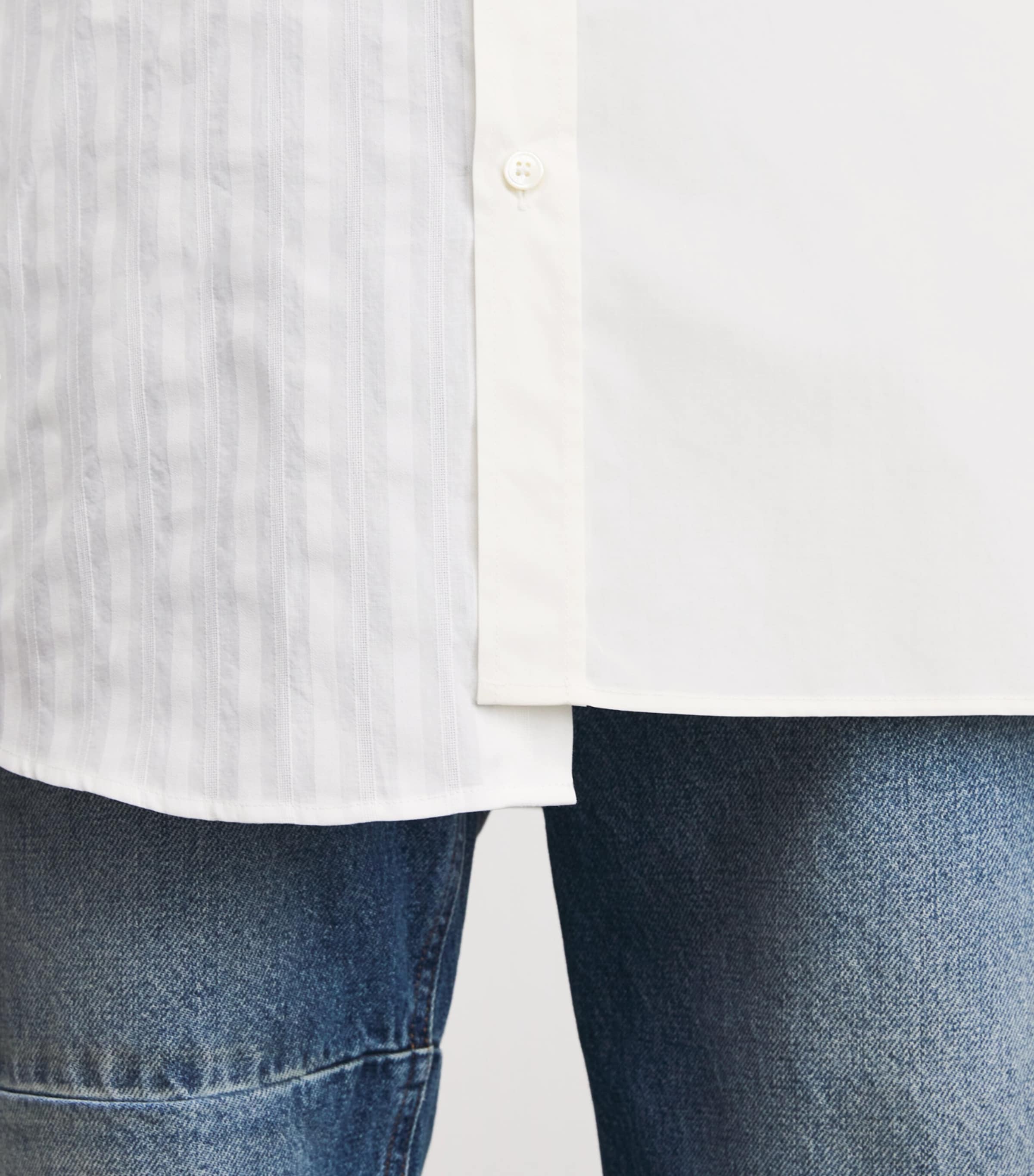 MM6 Maison Margiela Mens Cotton Asymmetric Stripe Shirt Image 5