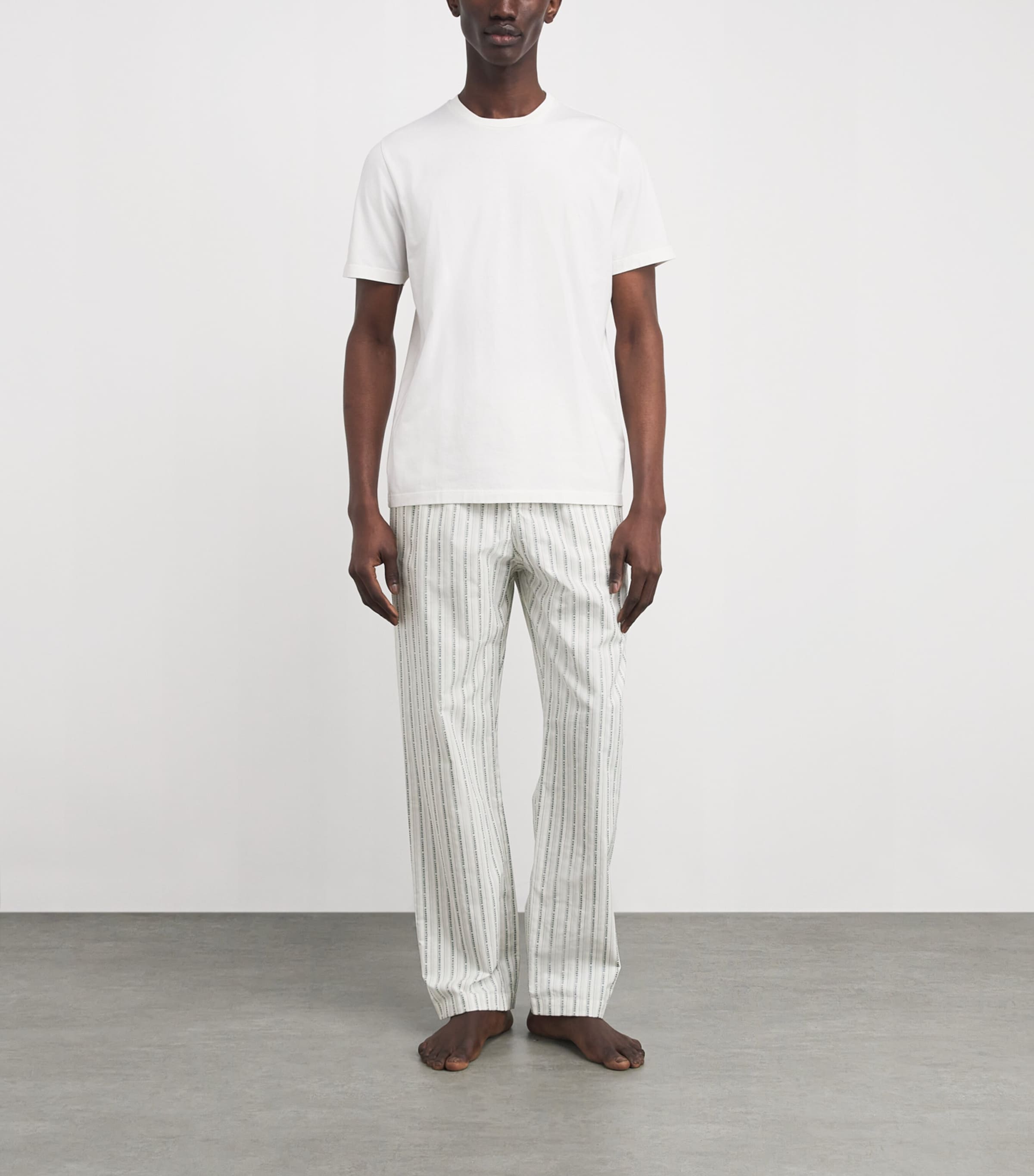 Cotton Stripe Logo Pyjama Bottoms GREEN Image 2