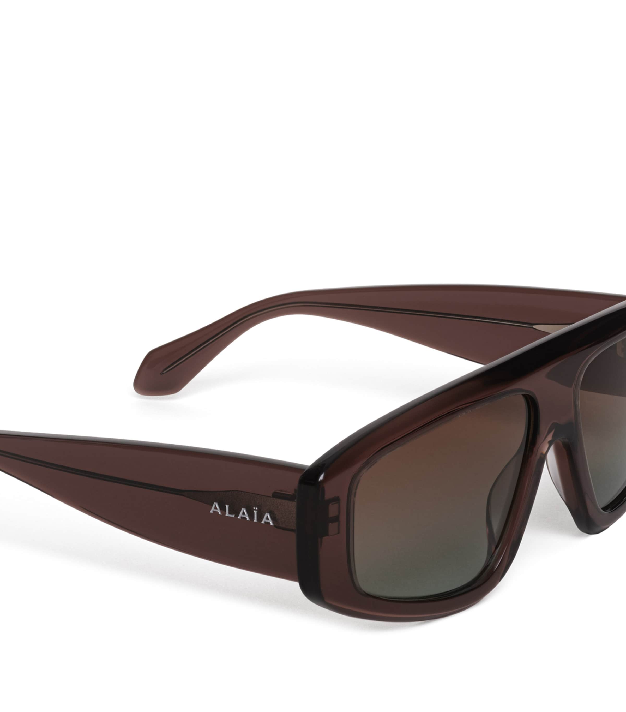 Alaïa Acetate Aviator Mask Sunglasses Brown/green Image 3