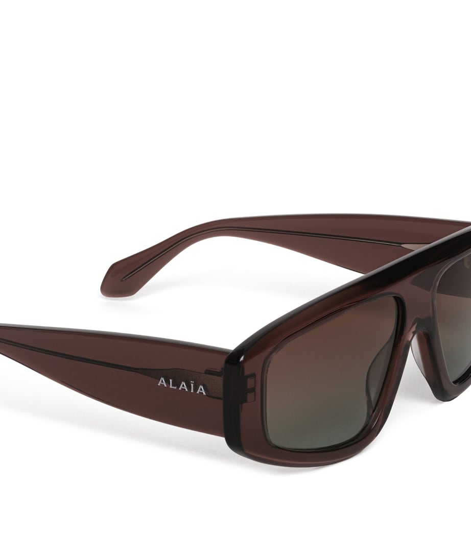 Alaïa Acetate Aviator Mask Sunglasses Brown/green Image 3