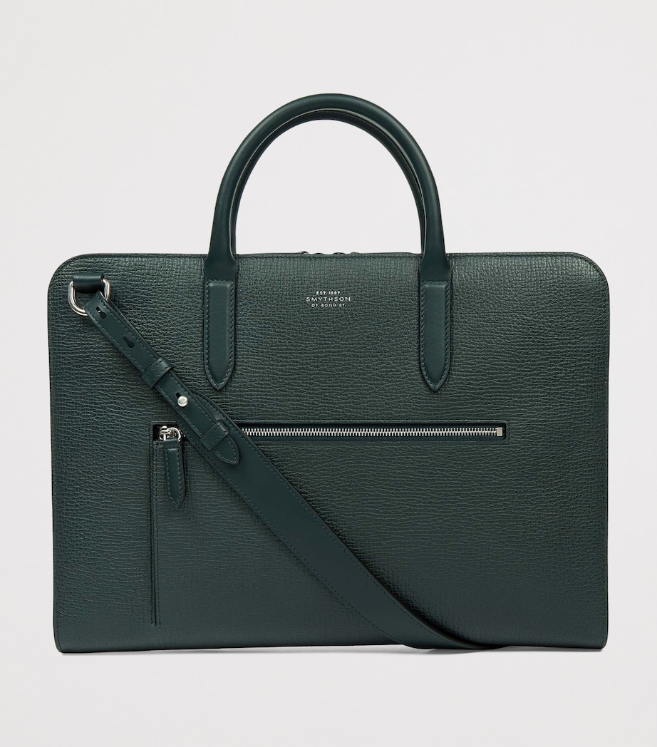 Ludlow Calf Leather Ultra Slim Briefcase BOTTLE GREEN Image 2