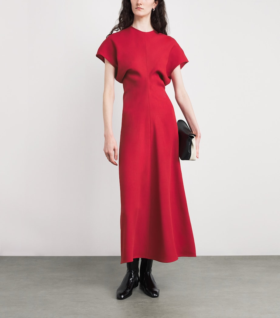 Wool Slouch-Waist Midi Dress 344 POPPY Image 2