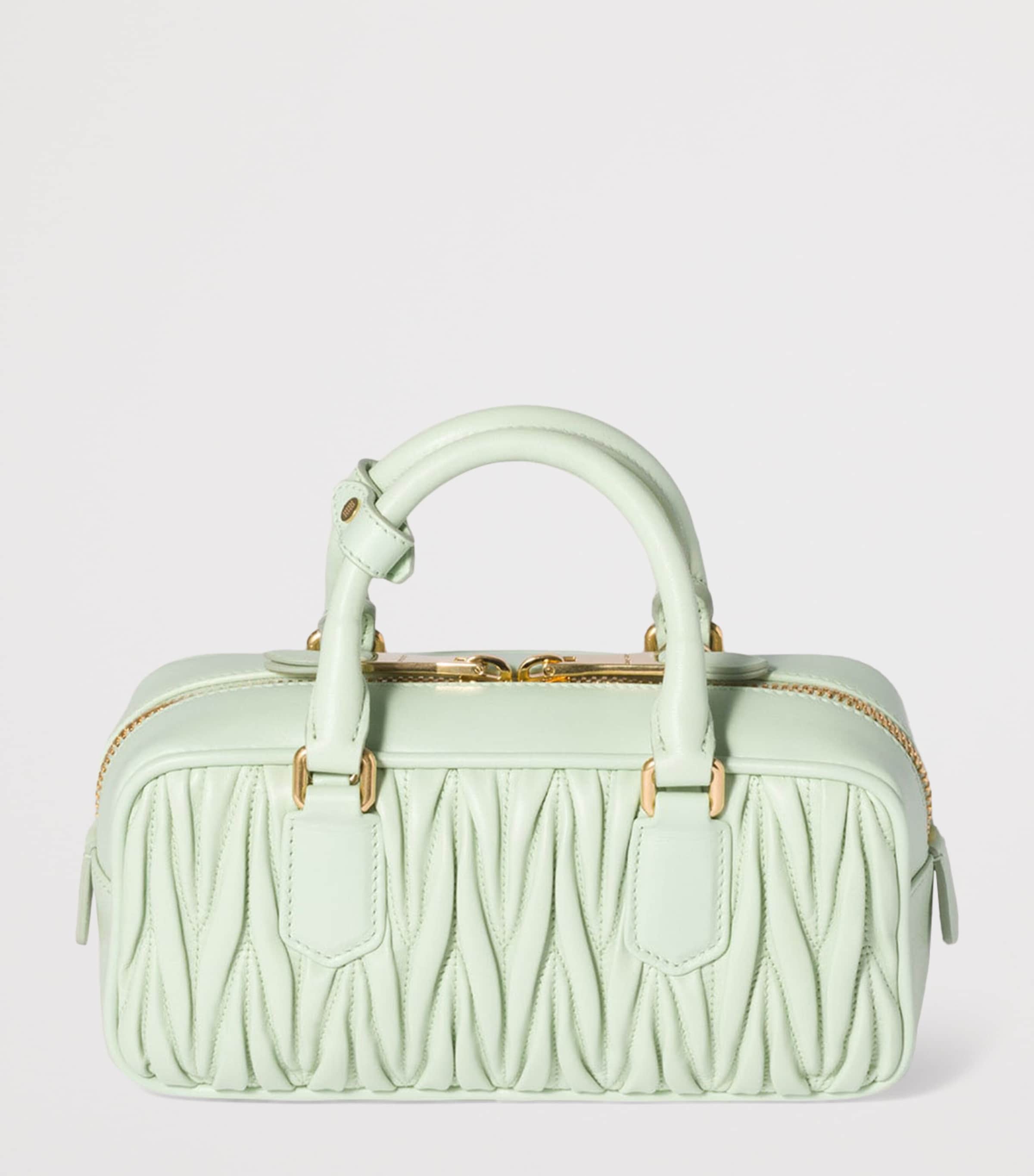 Nappa Leather Matelassé Arcadie Top-Handle Bag F0934 Image 3