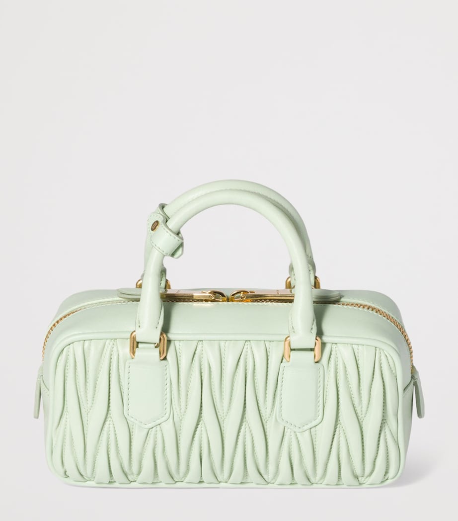 Nappa Leather Matelassé Arcadie Top-Handle Bag F0934 Image 3