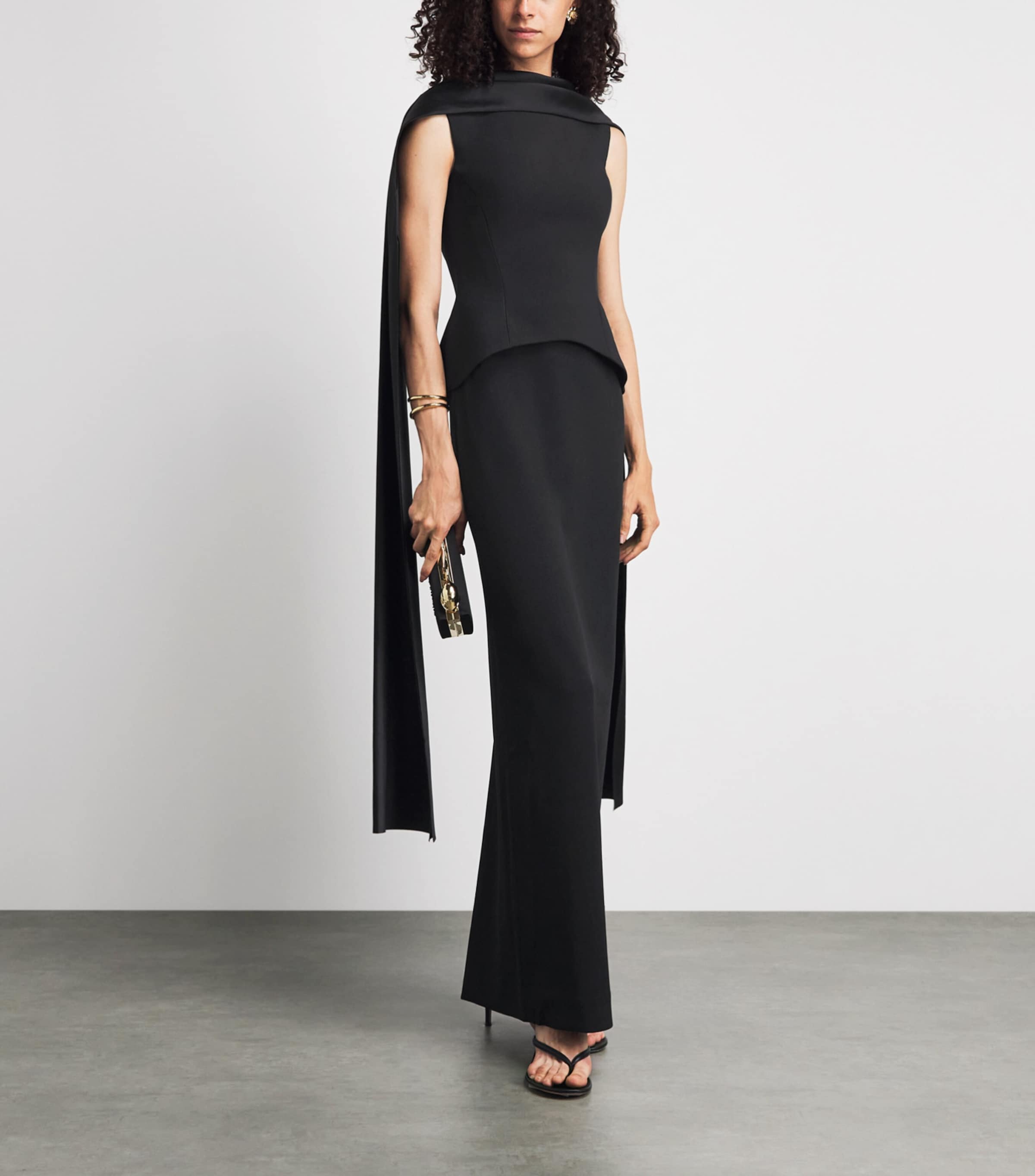 Solace London Womens Cape Annie Maxi Dress Black Image 2