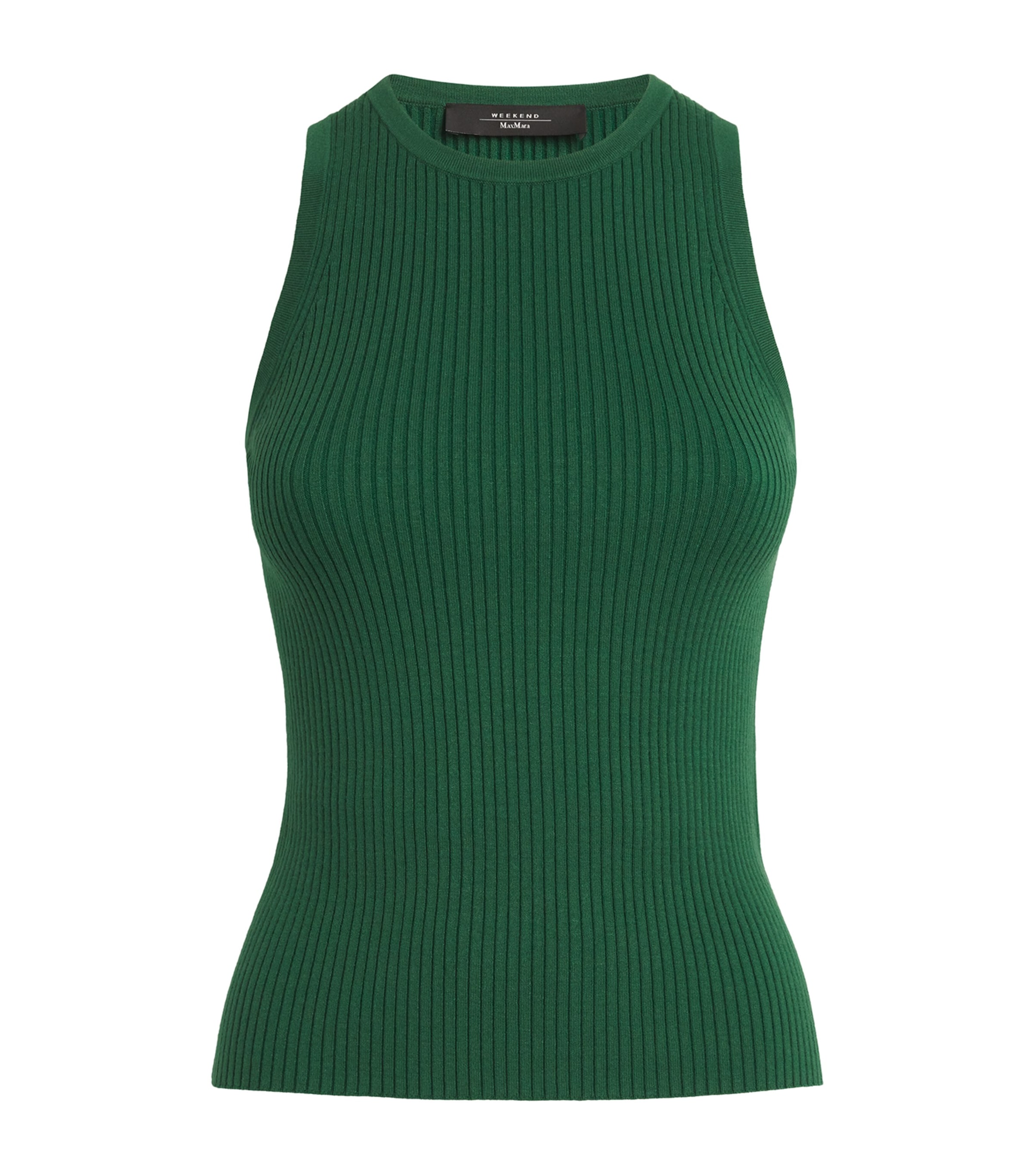 Shop Weekend Max Mara Ribbed Tank Top In Green