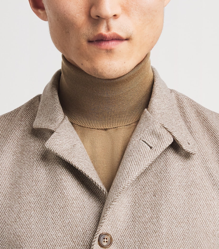 Fioroni Cashmere Mens Cashmere Herringbone Voyager Overcoat Image 3