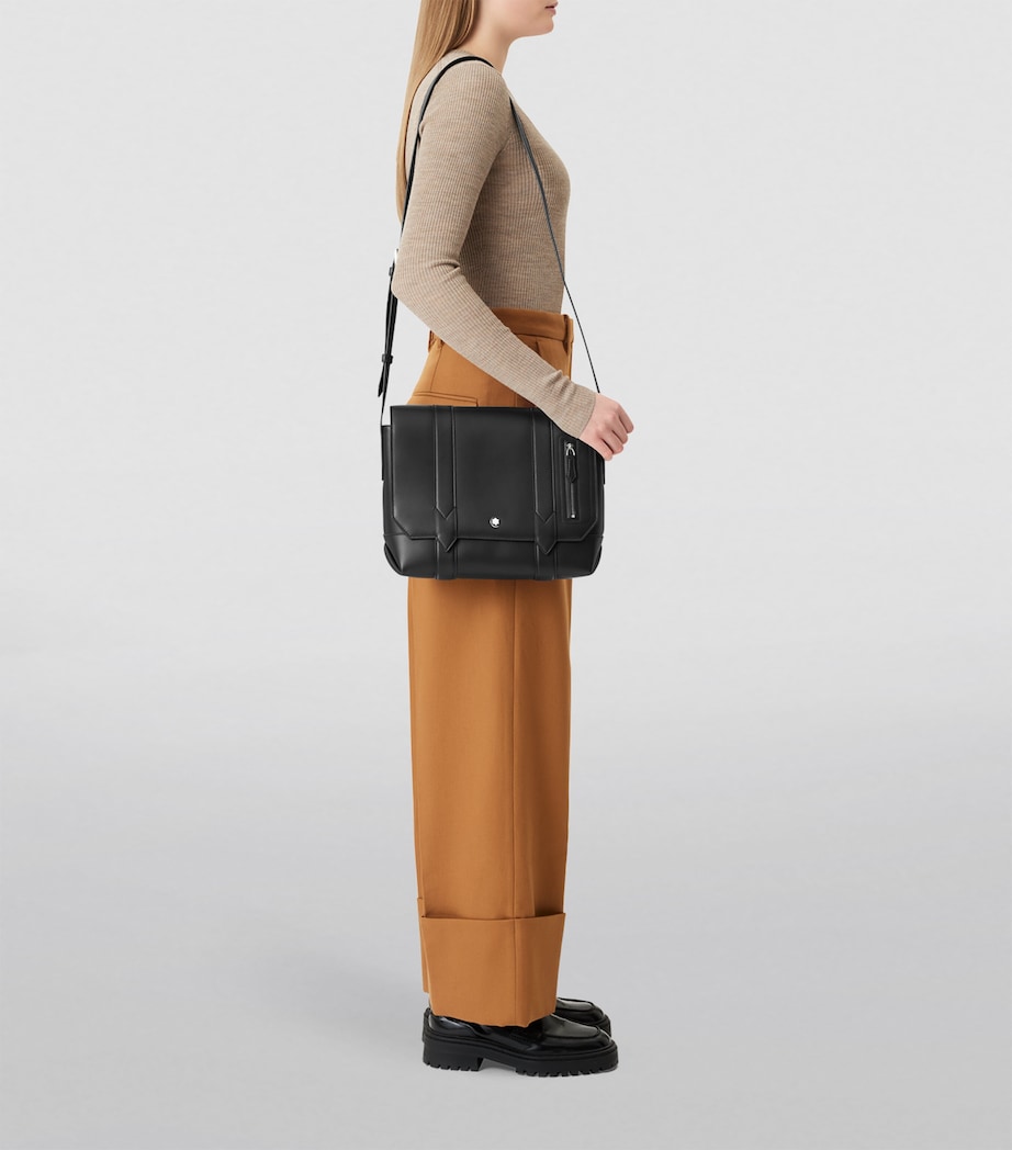 Small Leather Meisterstück Selection Messenger Bag BLACK Image 4