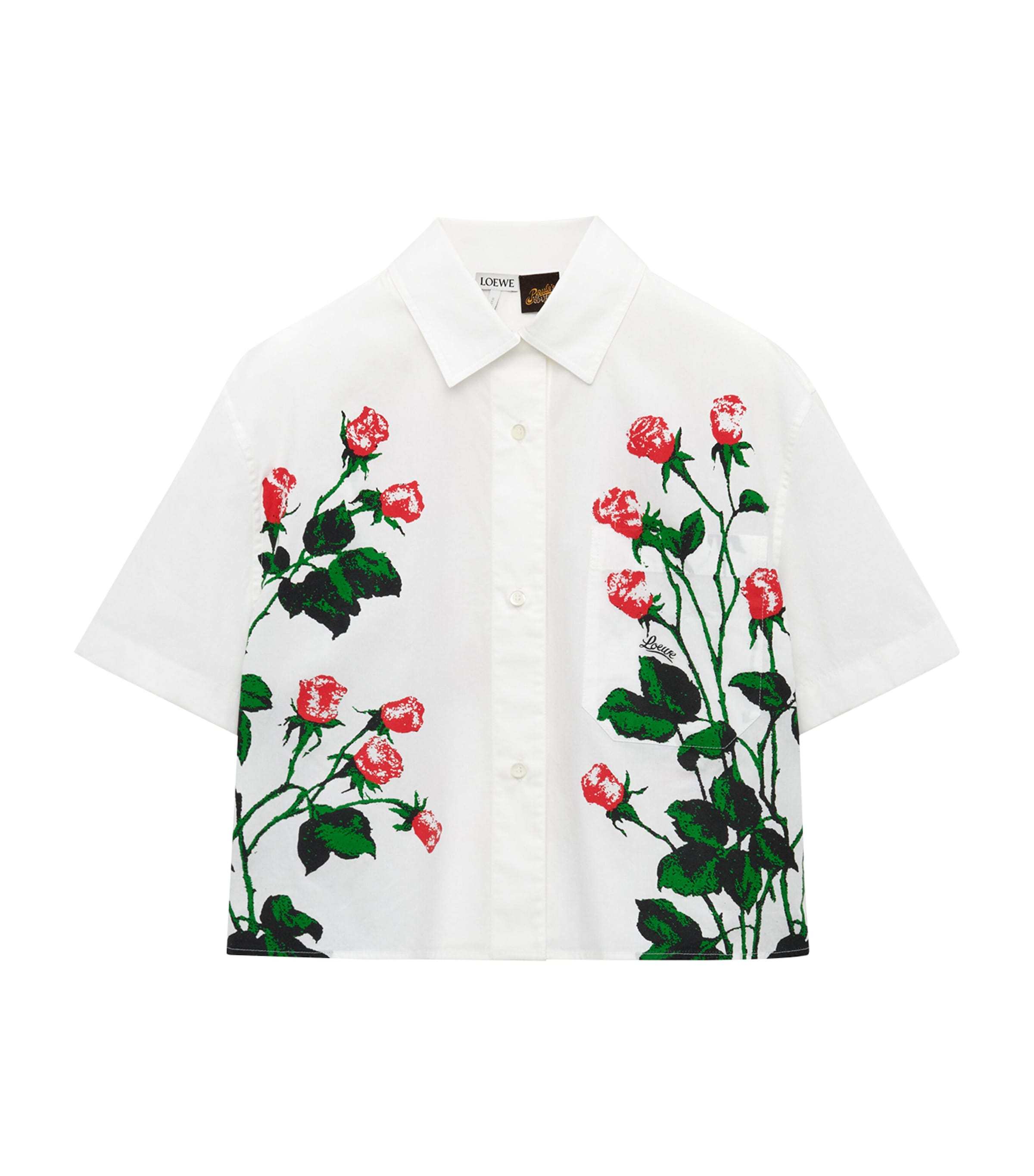 Shop Loewe X Paula's Ibiza Cotton Floral Shirt In White