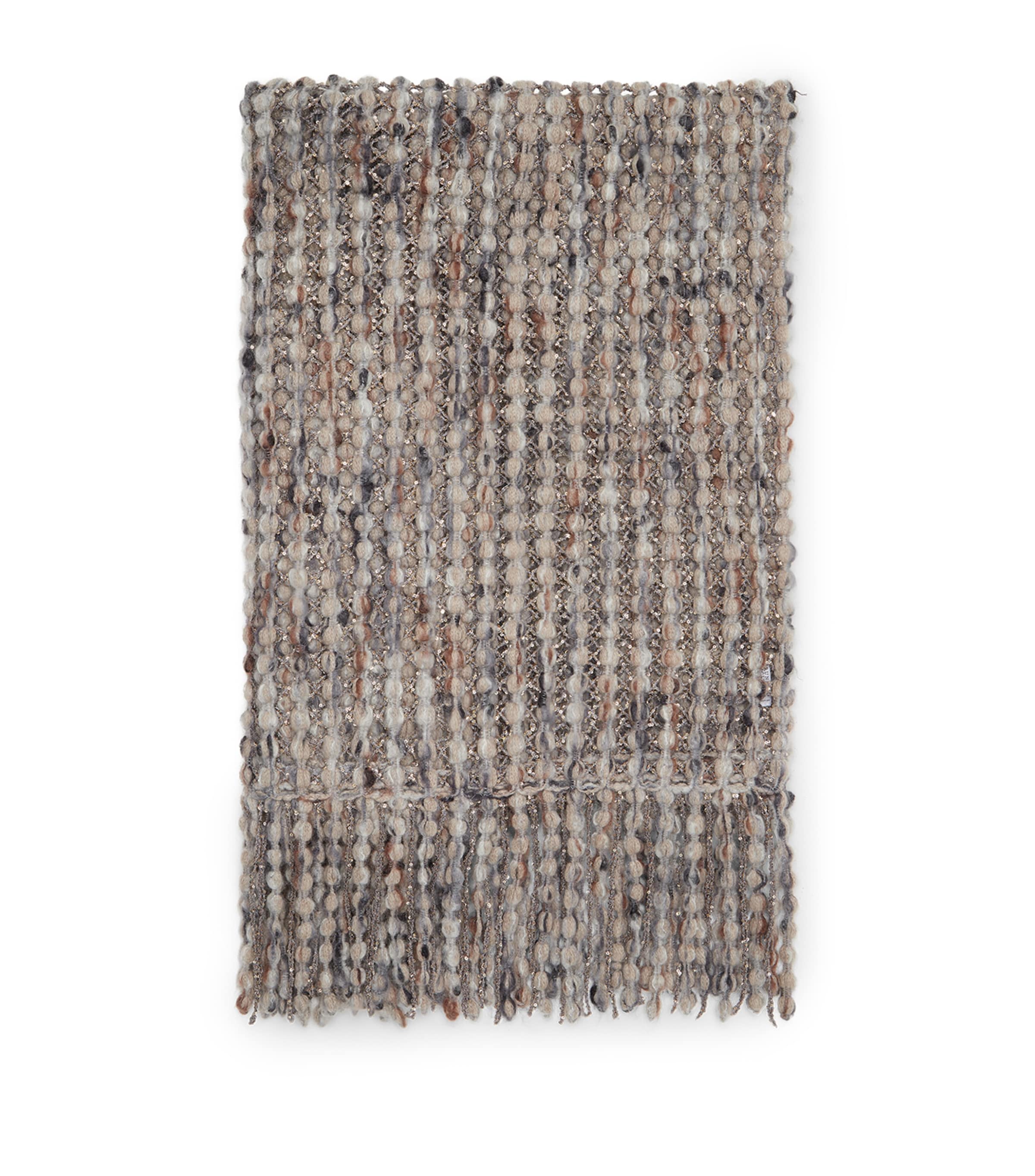 Brunello Cucinelli Balloon Net Scarf In Black