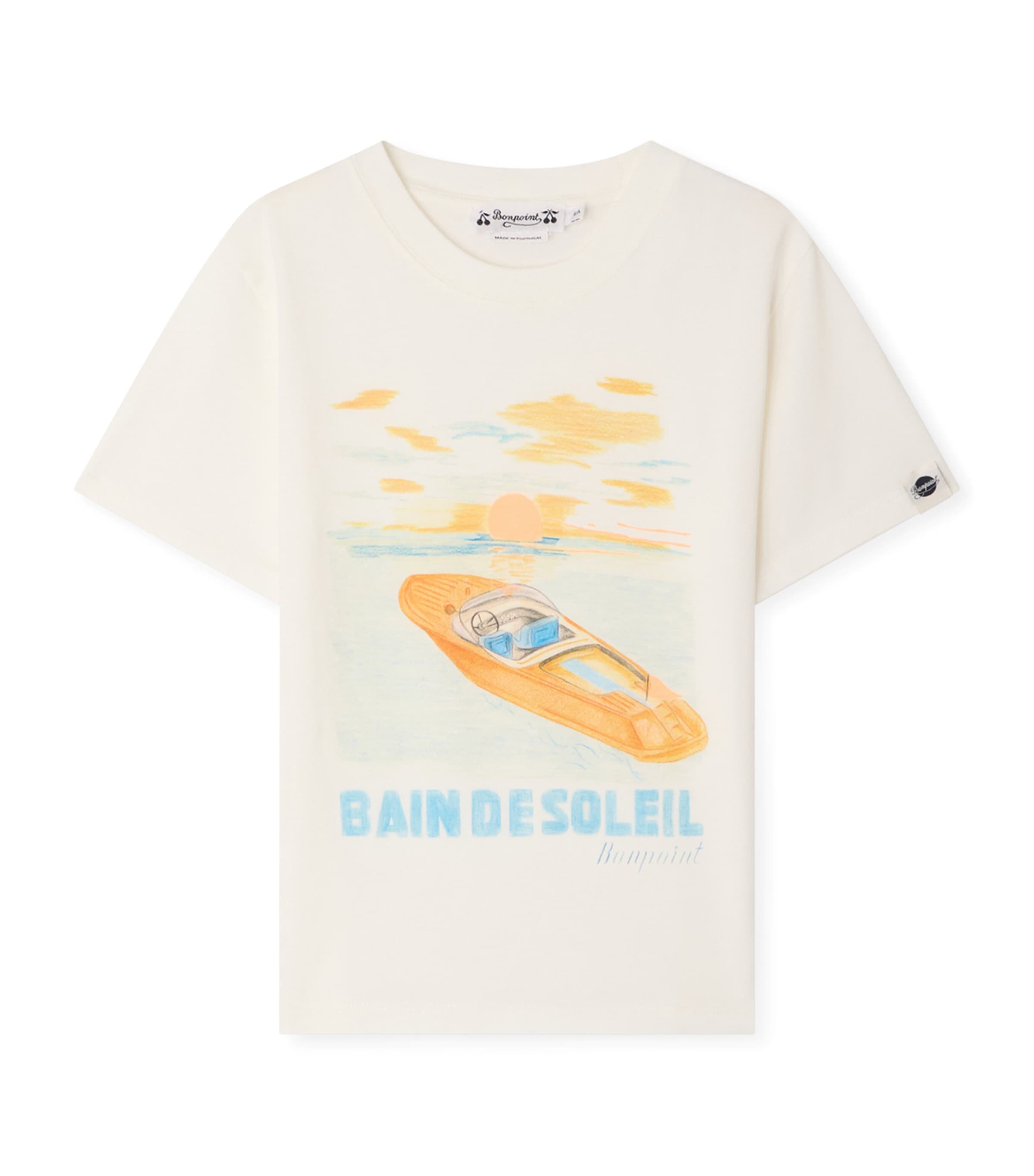 Bonpoint Cotton Graphic Thibald T-Shirt (10-14 Years) Upb Ecru Image 1