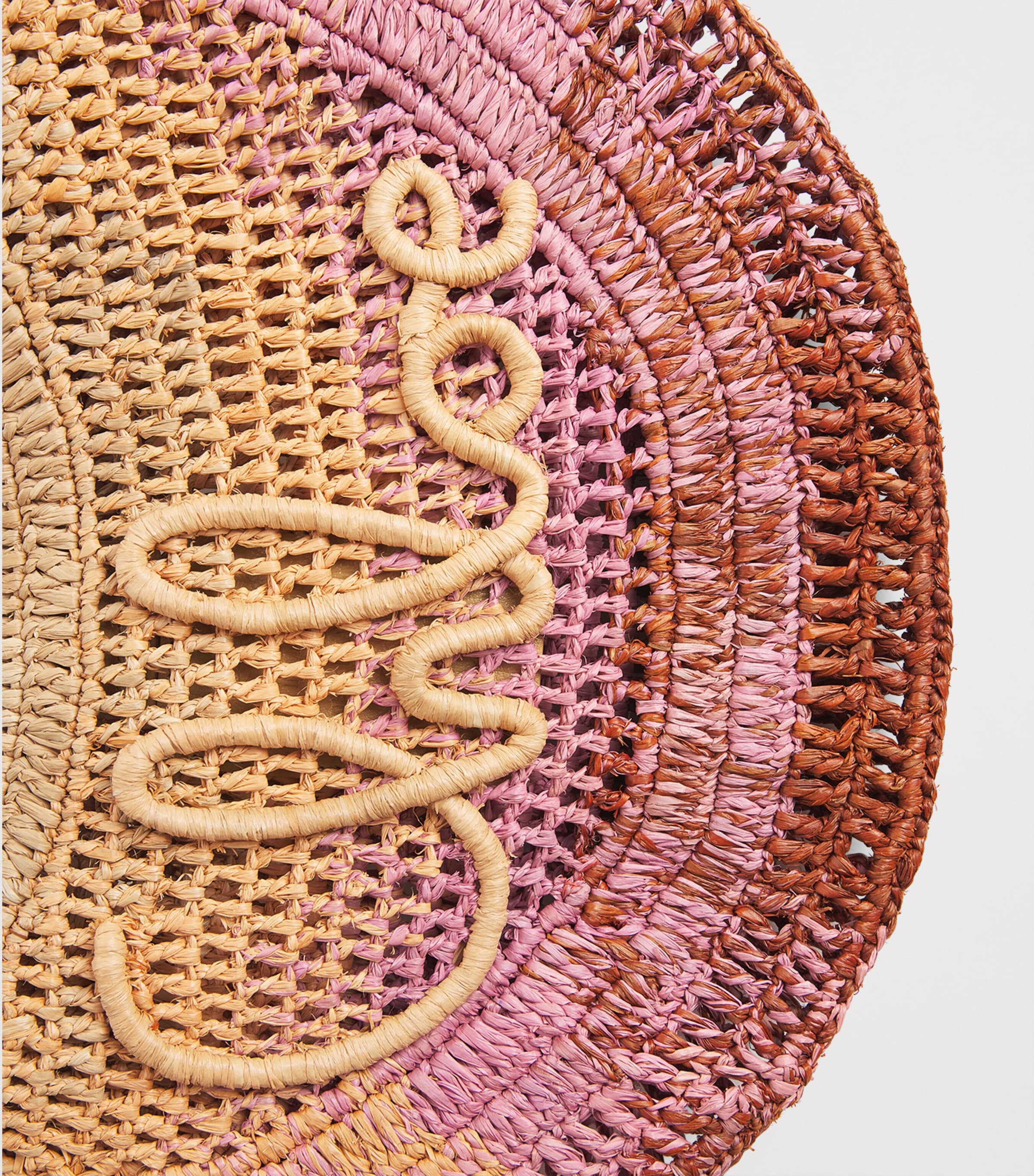 Chloé Raffia Gradient Summer Banana Shoulder Bag Bleached Brown Image 3