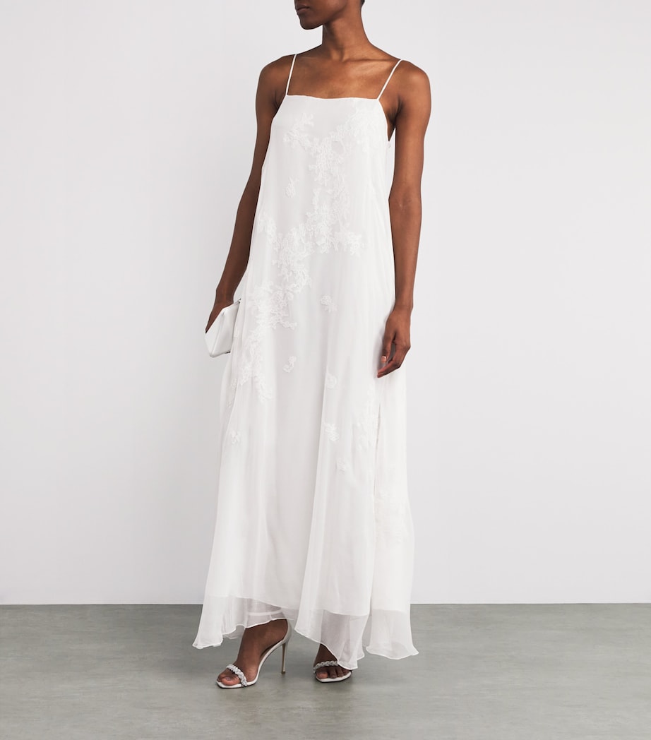 Silk Crepe Valerie Maxi Dress WHITE/WHITE Image 2