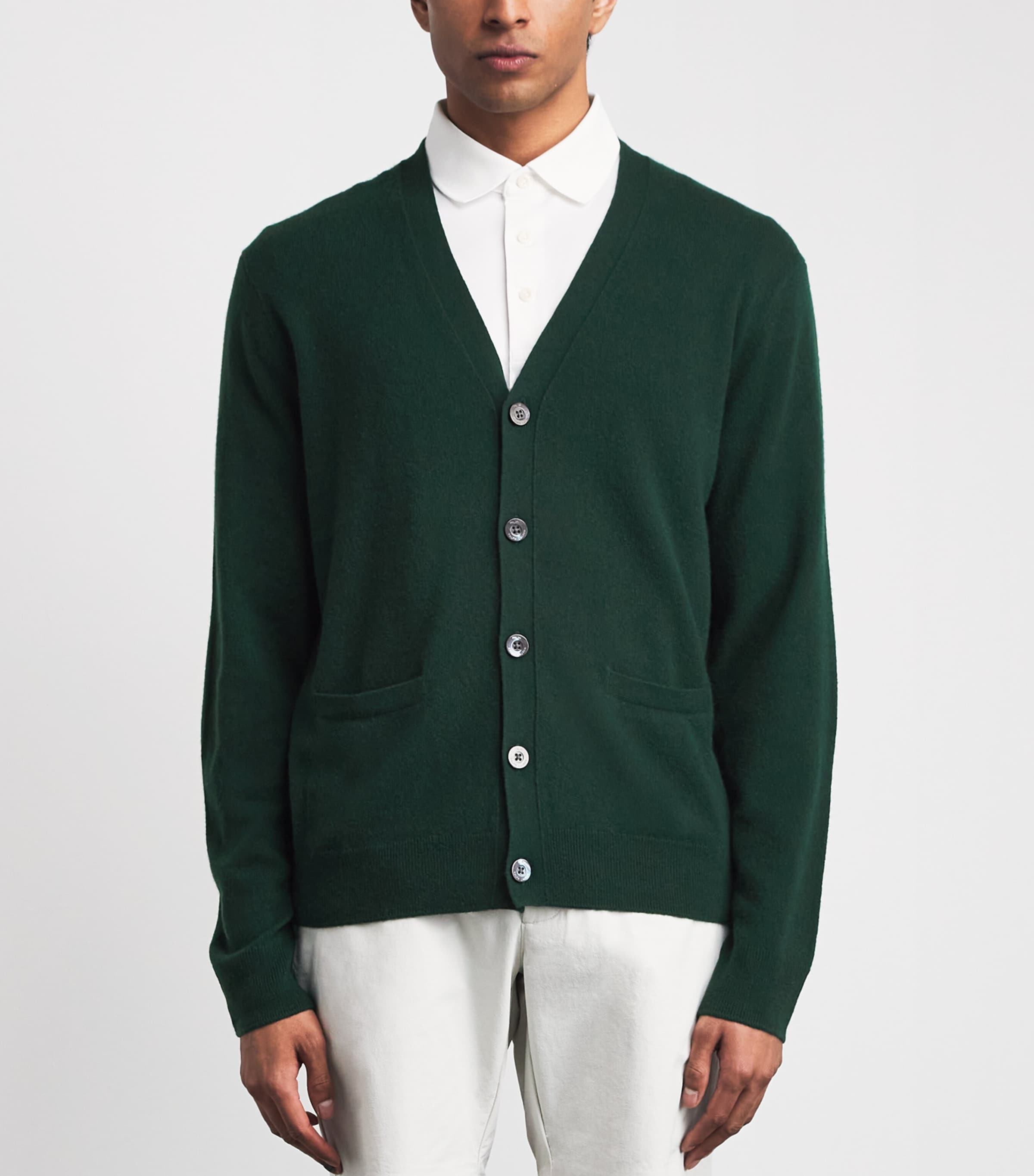 RLX Ralph Lauren Mens Cashmere-Suede Cardigan Moss Agate Image 4