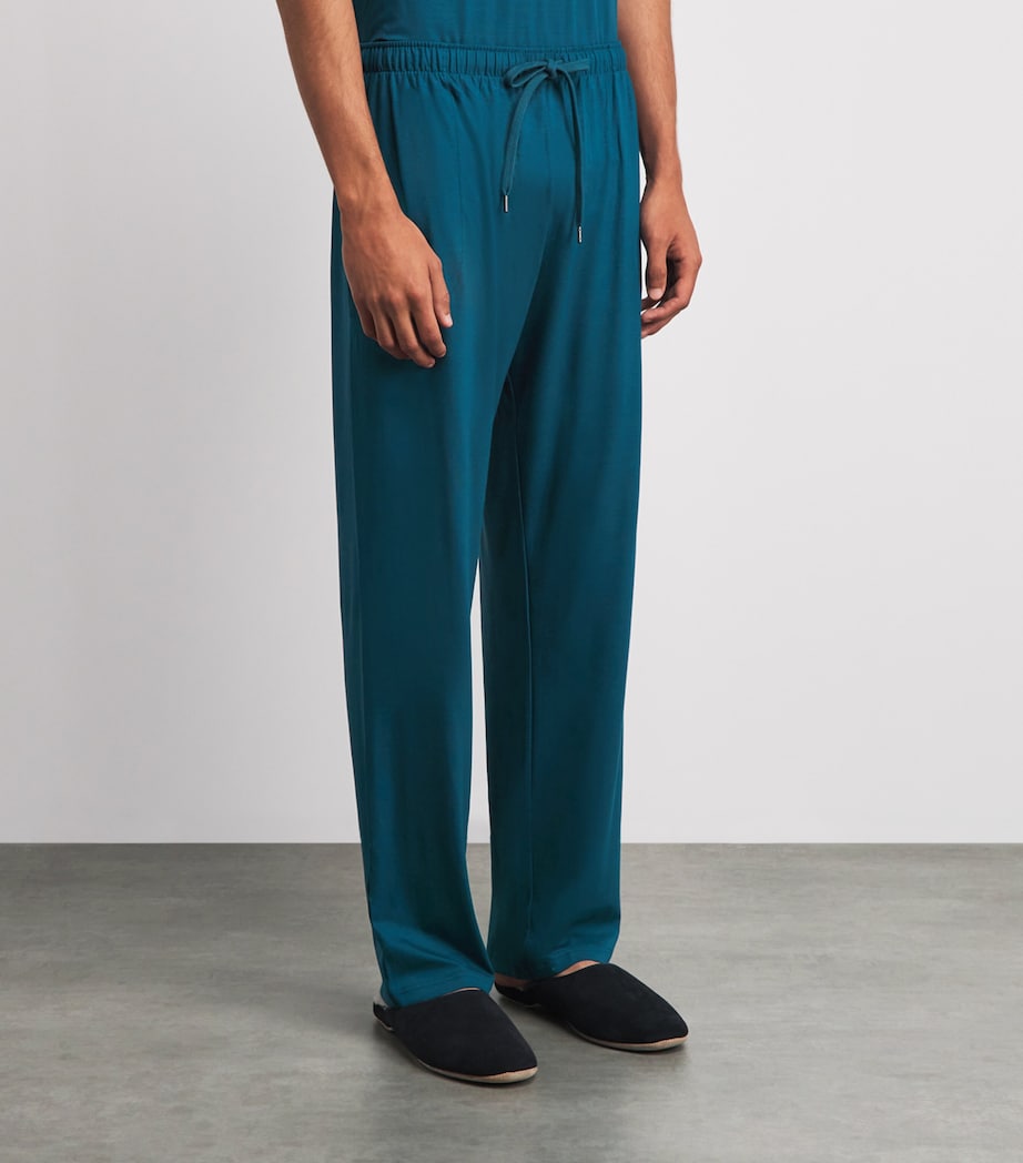 Derek Rose Mens Basel Lounge Trousers Tea Image 4