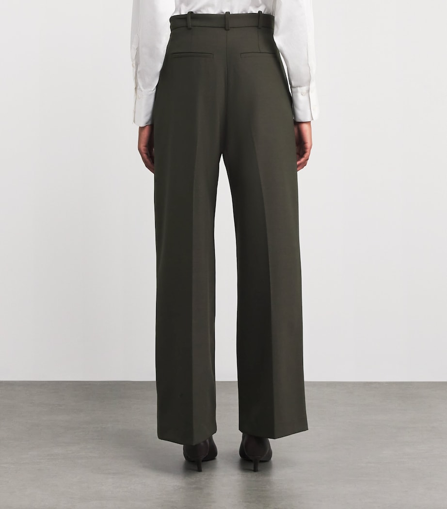 Wool-Blend Wide-Leg Trousers KHAKI Image 4