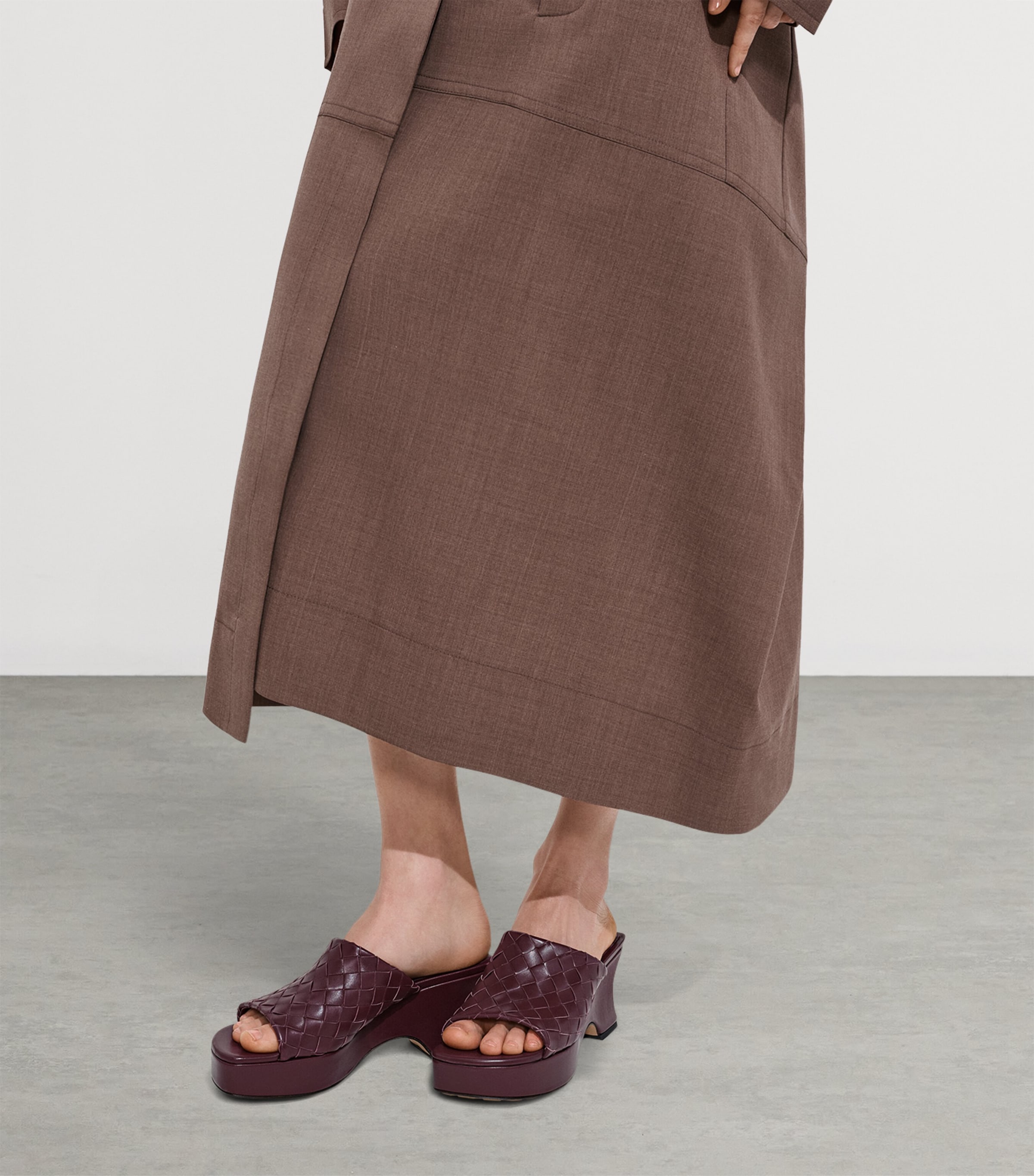 Bottega Veneta Lambskin Intrecciato Wedge Mules 40 Image 2