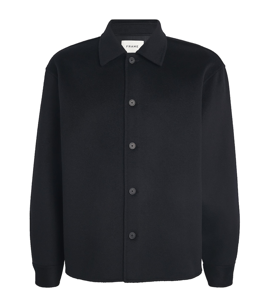 Wool Twin-Pocket Overshirt BLACK Image 1