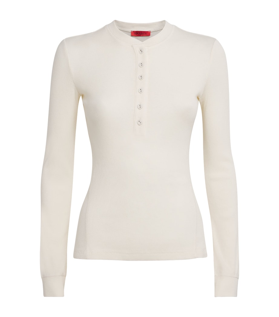 Long-Sleeve Henley Top WOOL WHITE Image 1