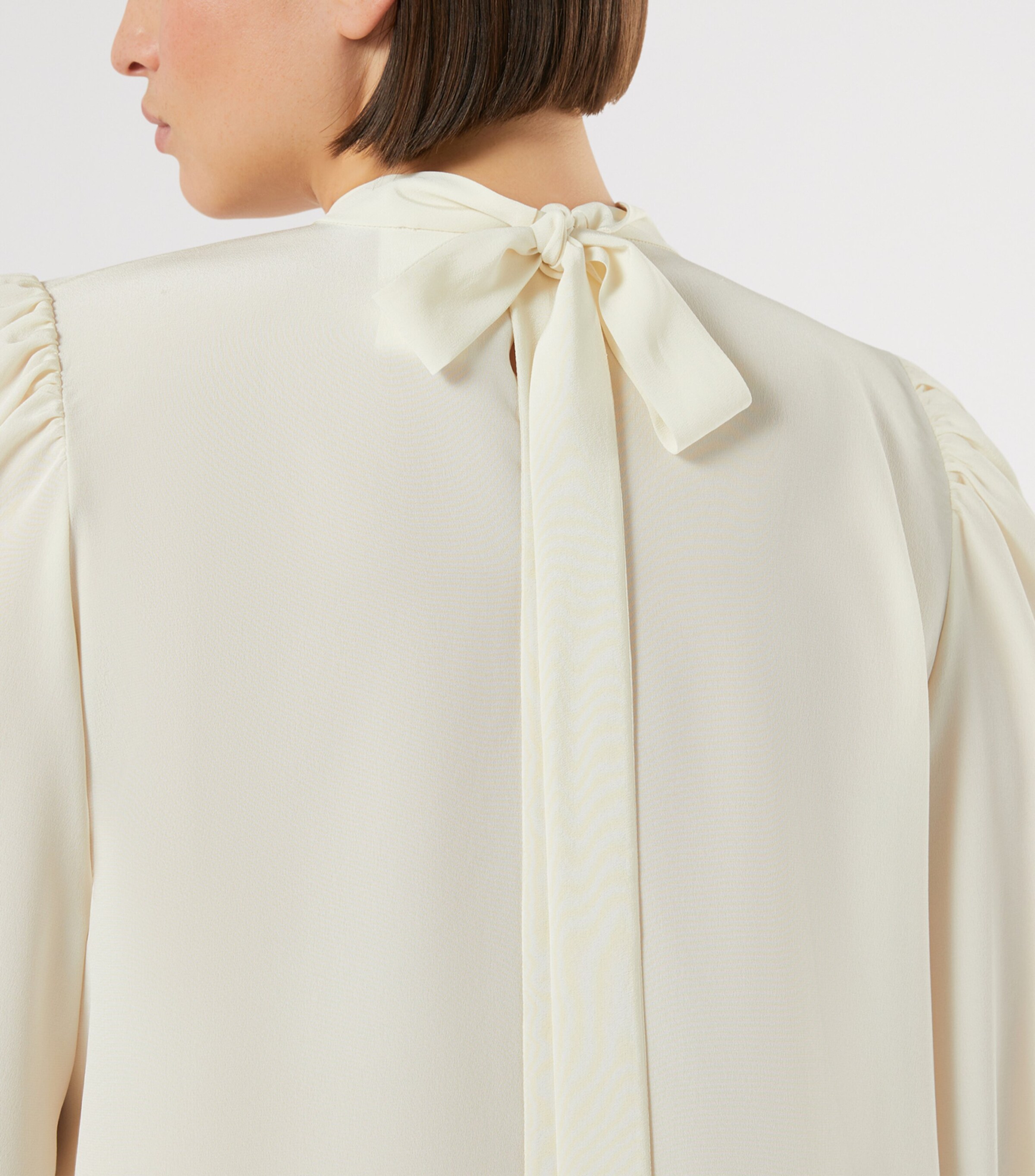 Marina Rinaldi Womens Silk Tie-Detail Blouse Ivory Image 5