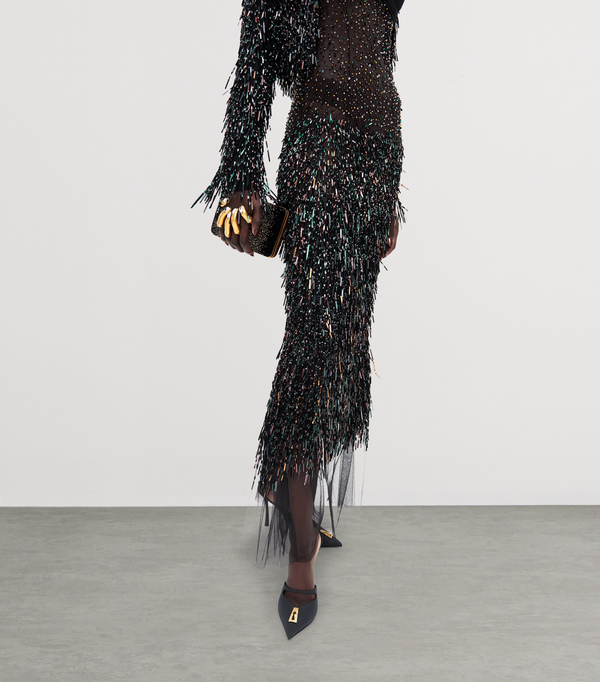 Schiaparelli Womens Embellished Cropped Jacket Black Image 3