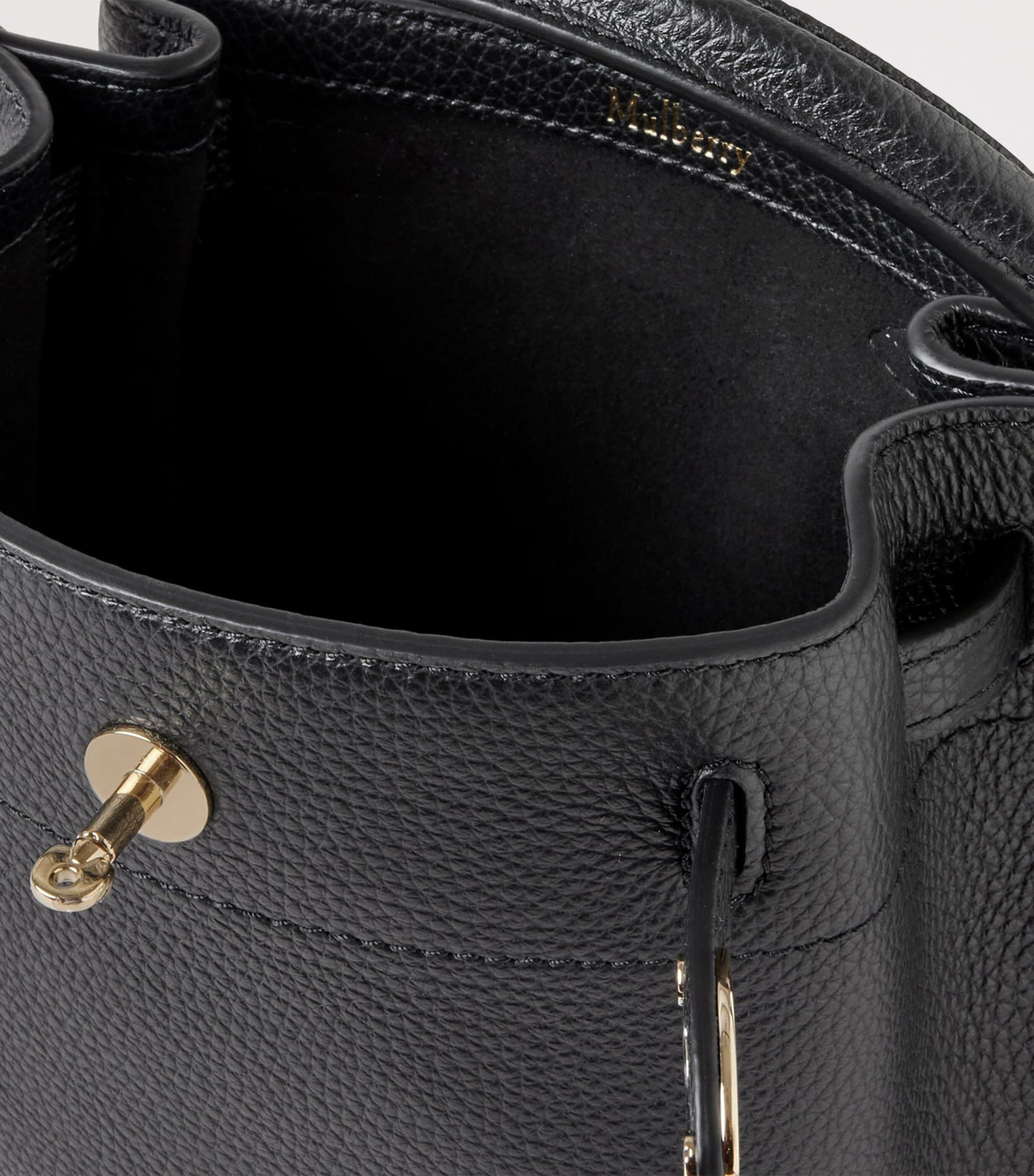 Mulberry Mini Leather Islington Bucket Bag Black Image 4
