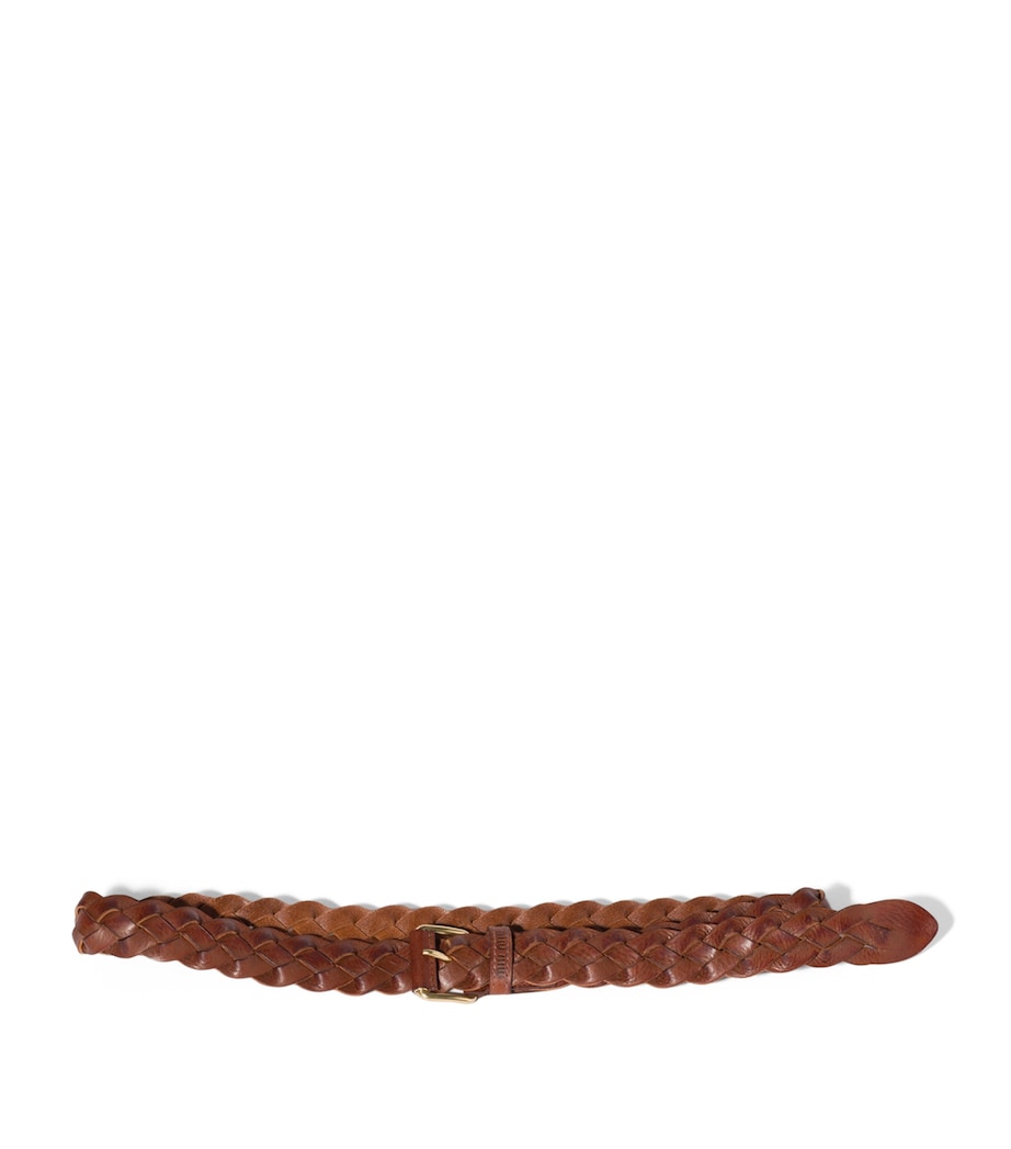 Miu Miu Calfskin Woven Belt Image 1