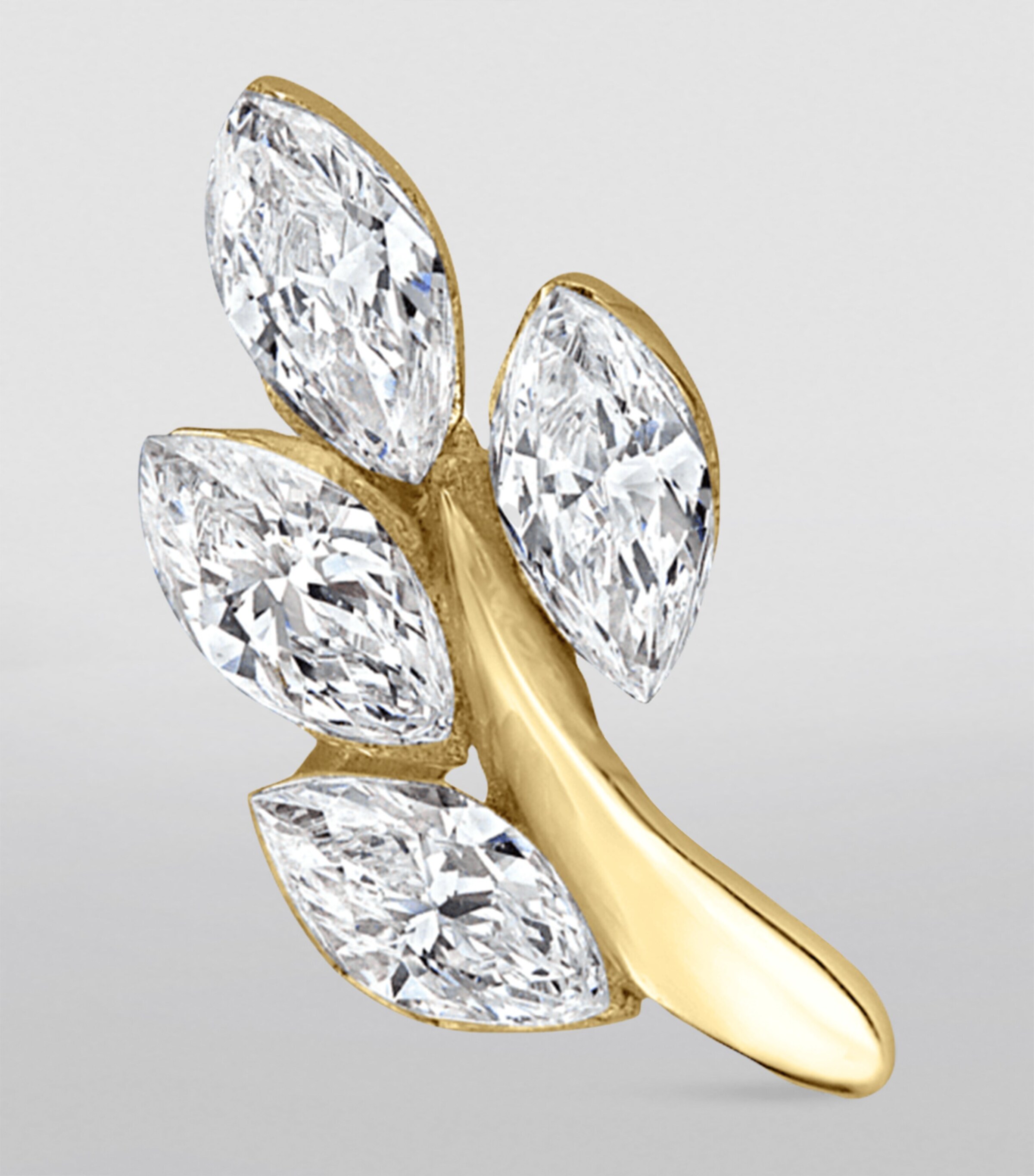 Diamond Vine Threaded Stud Earring (Direction A 8mm) YELLOW GOLD Image 3