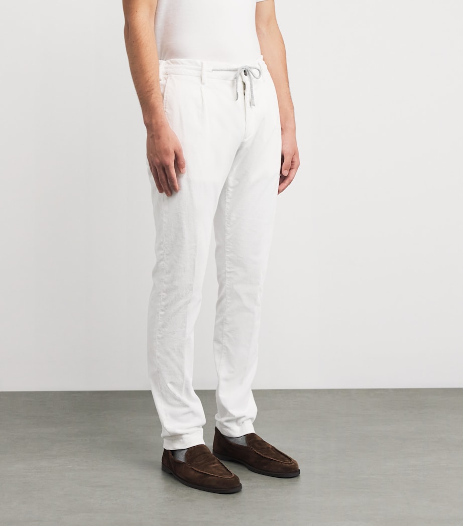 Corduroy Drawstring Straight Trousers BIANCO Image 3