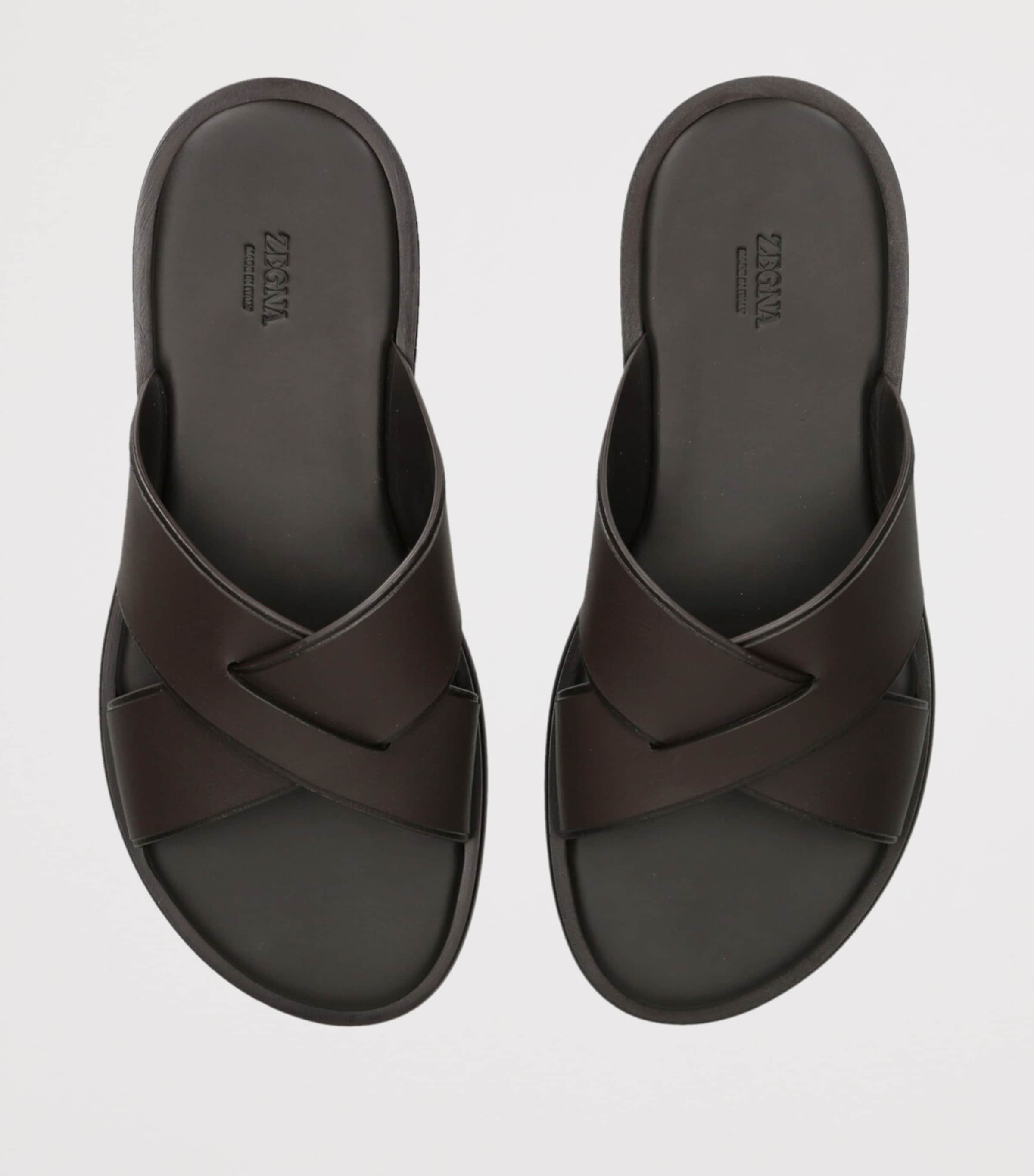 Leather Sandals DARK BROWN Image 4