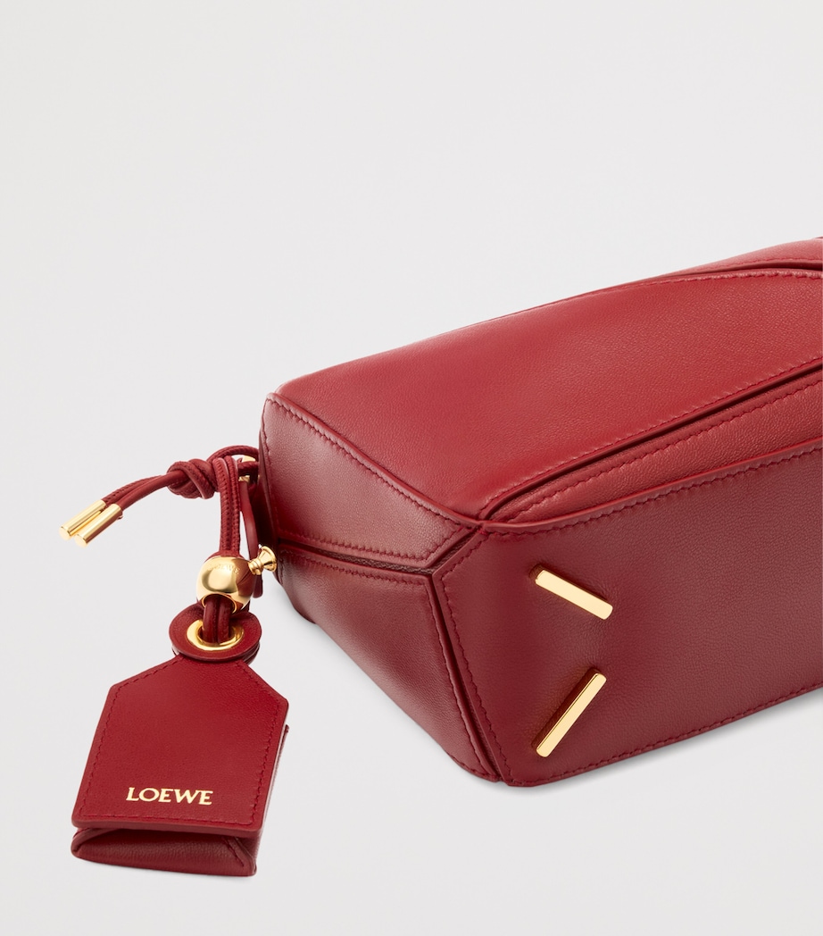 x Paula's Ibiza Mini Lambskin Puzzle Top-Handle Bag BURNT RED Image 9