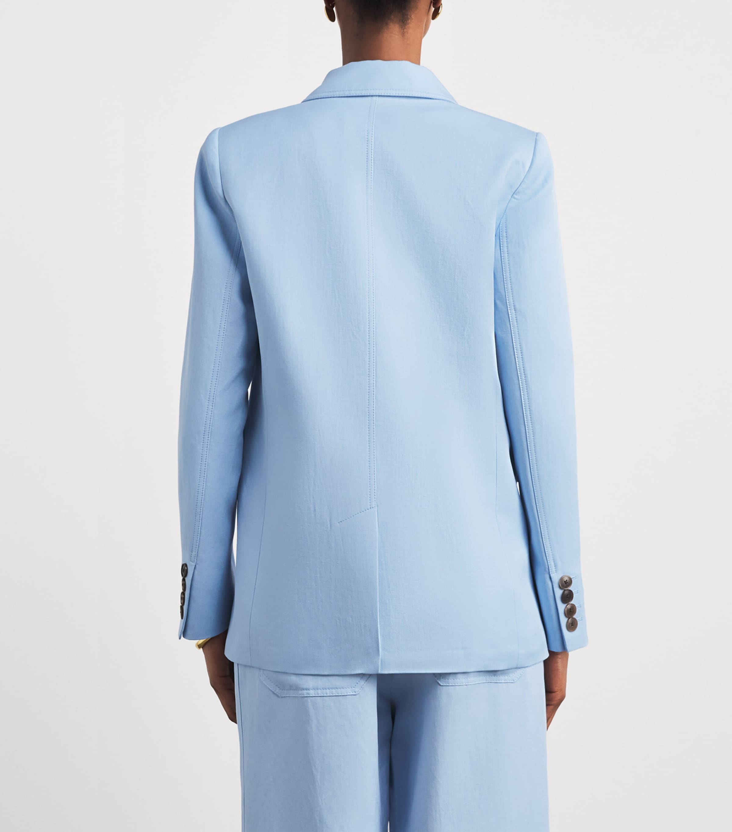 ME+EM Womens Sharp Shoulder Blazer Sky Blue Image 5