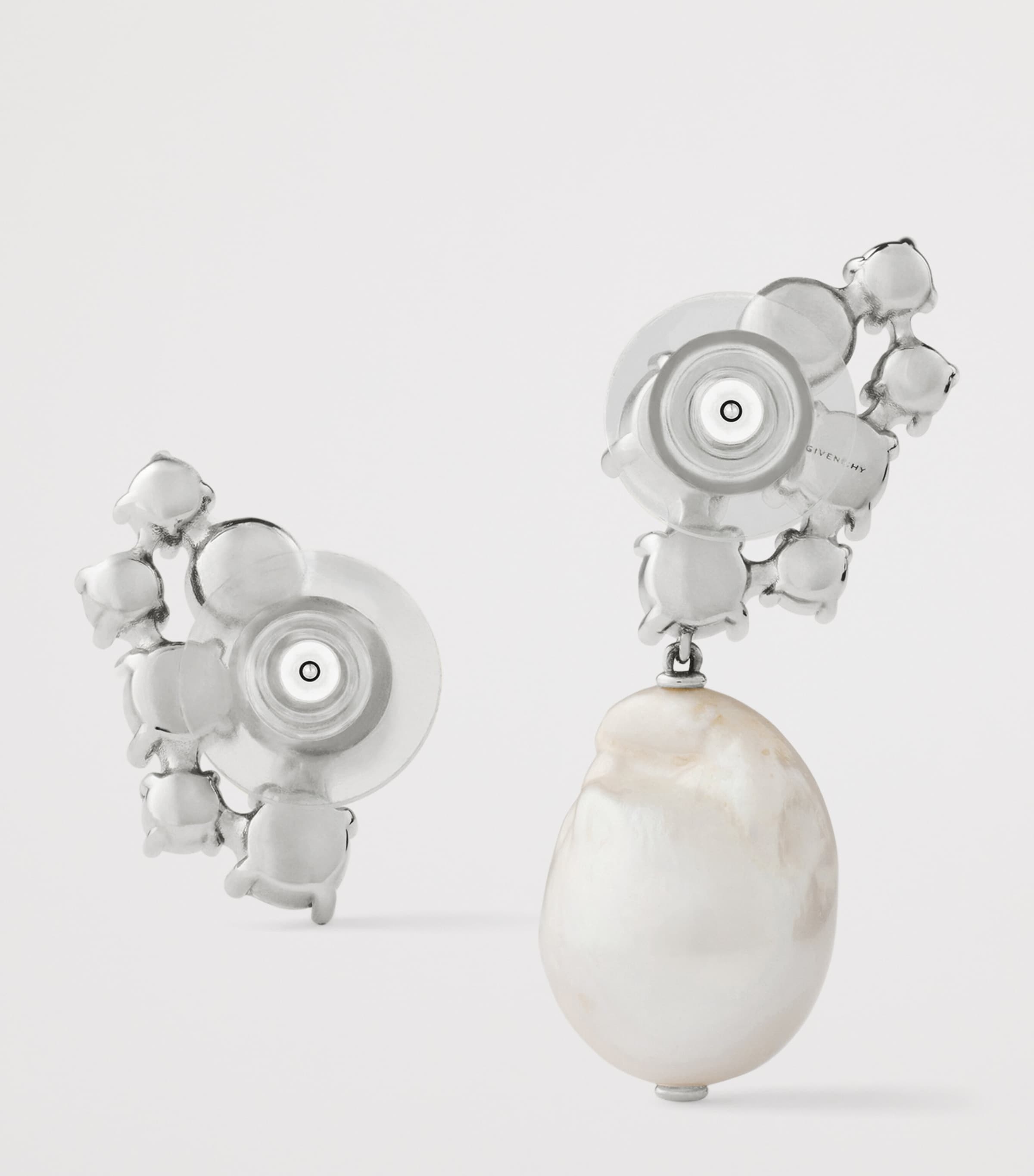 Faux Pearl and Crystal-Embellished Earrings WHITE/SILVERY Image 4