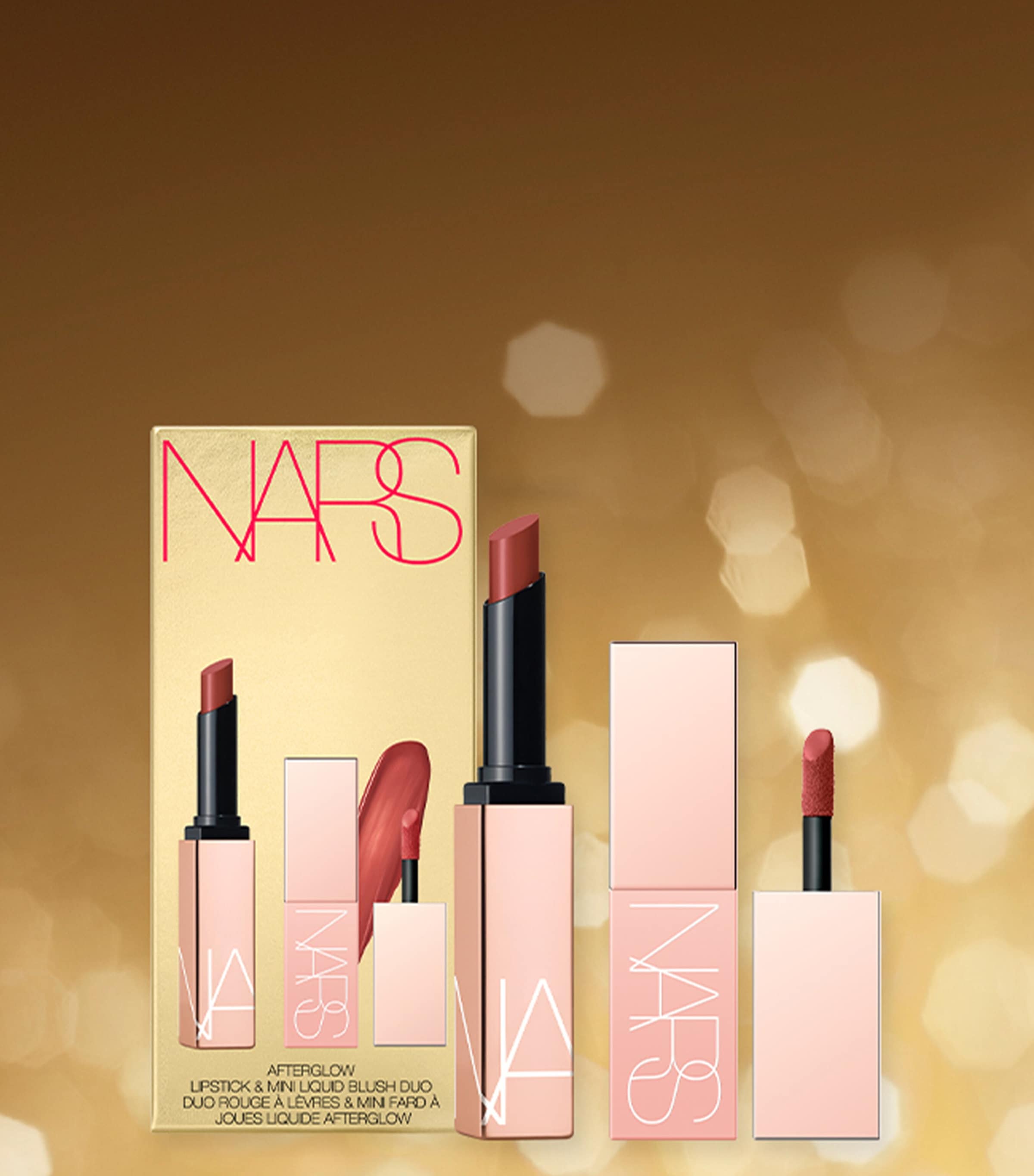 NARS Afterglow Lipstick & Mini Liquid Blush Duo Aragon Image 4