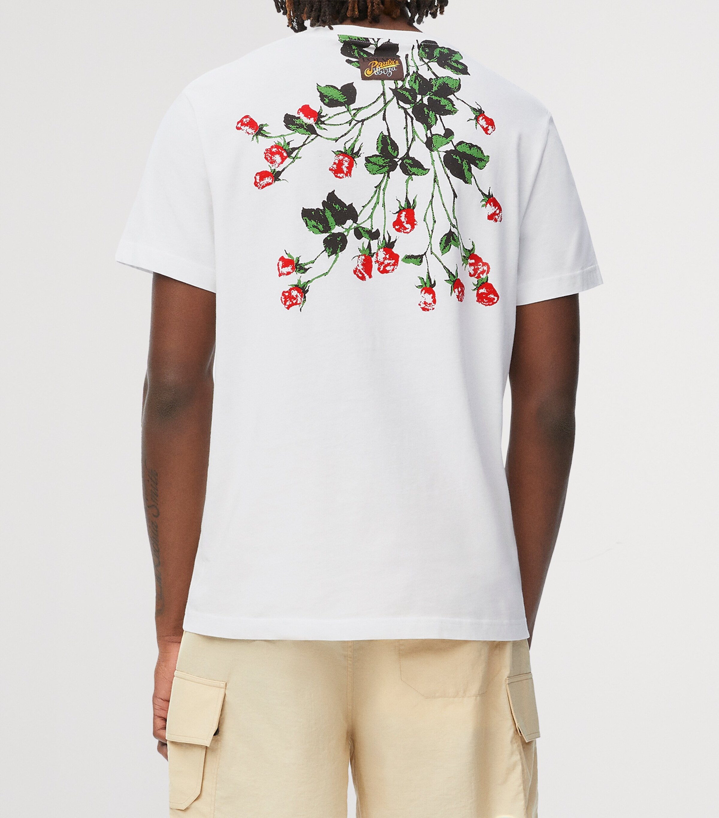 LOEWE Paula's Ibiza floral cotton T-shirt 花柄 Tシャツ ロゴ Paula's Ibiza floral cotton T-shirt in black - Loewe | Mytheresa