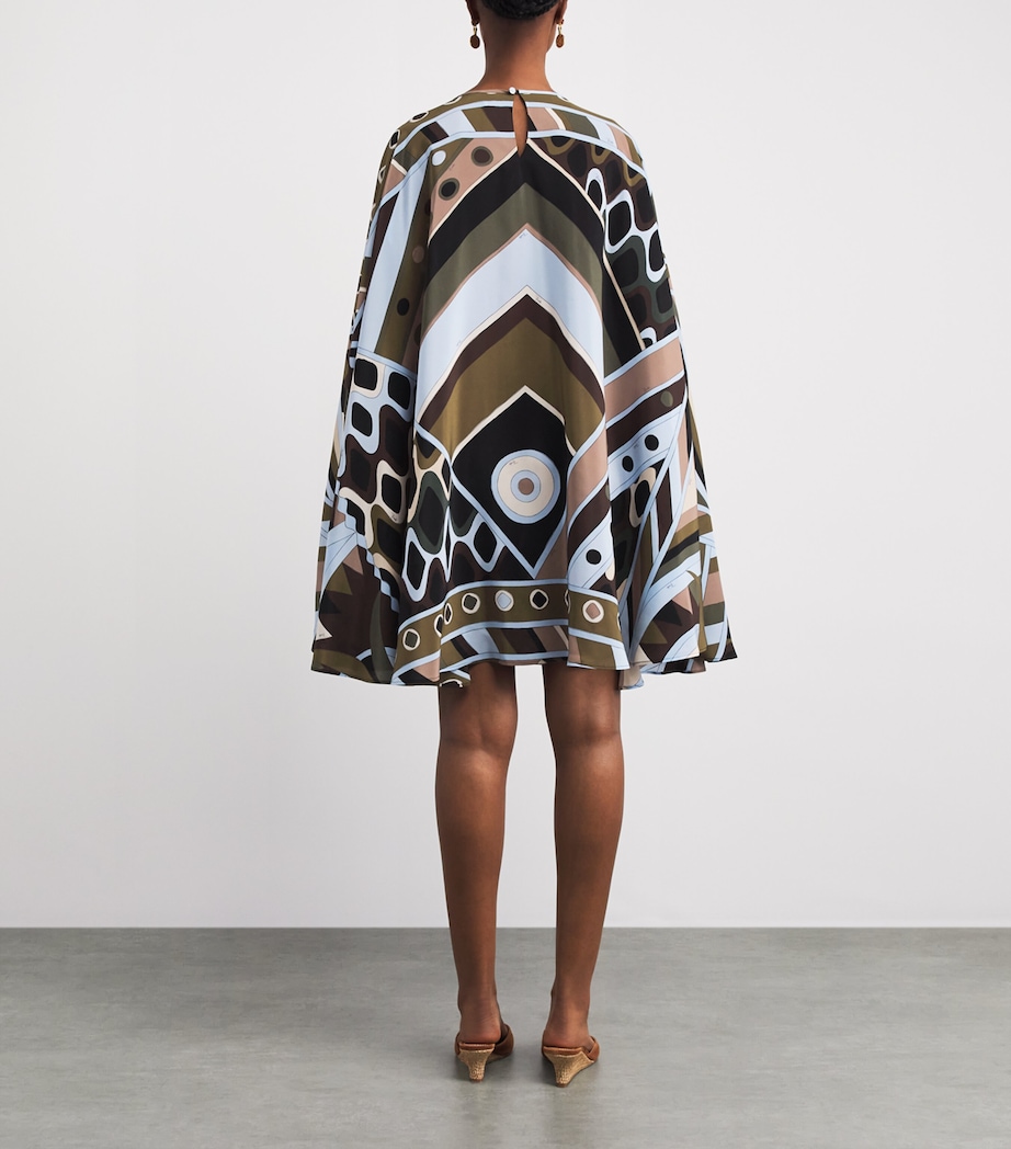 PUCCI Womens Silk Vivara Kaftan Cape Khaki Image 4