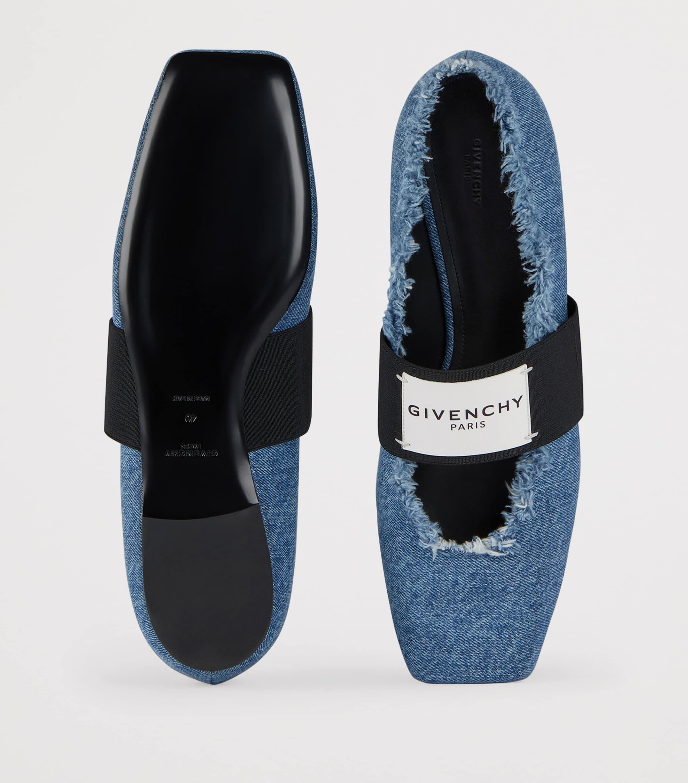 Denim Square-Toe Ballet Flats DENIM BLUE Image 4