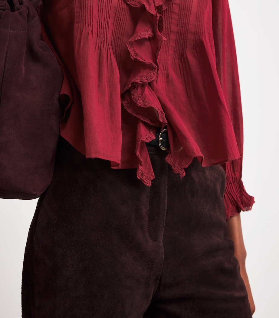 Organic Cotton Ruffled Hardy Blouse DEEP CRIMSON Image 6