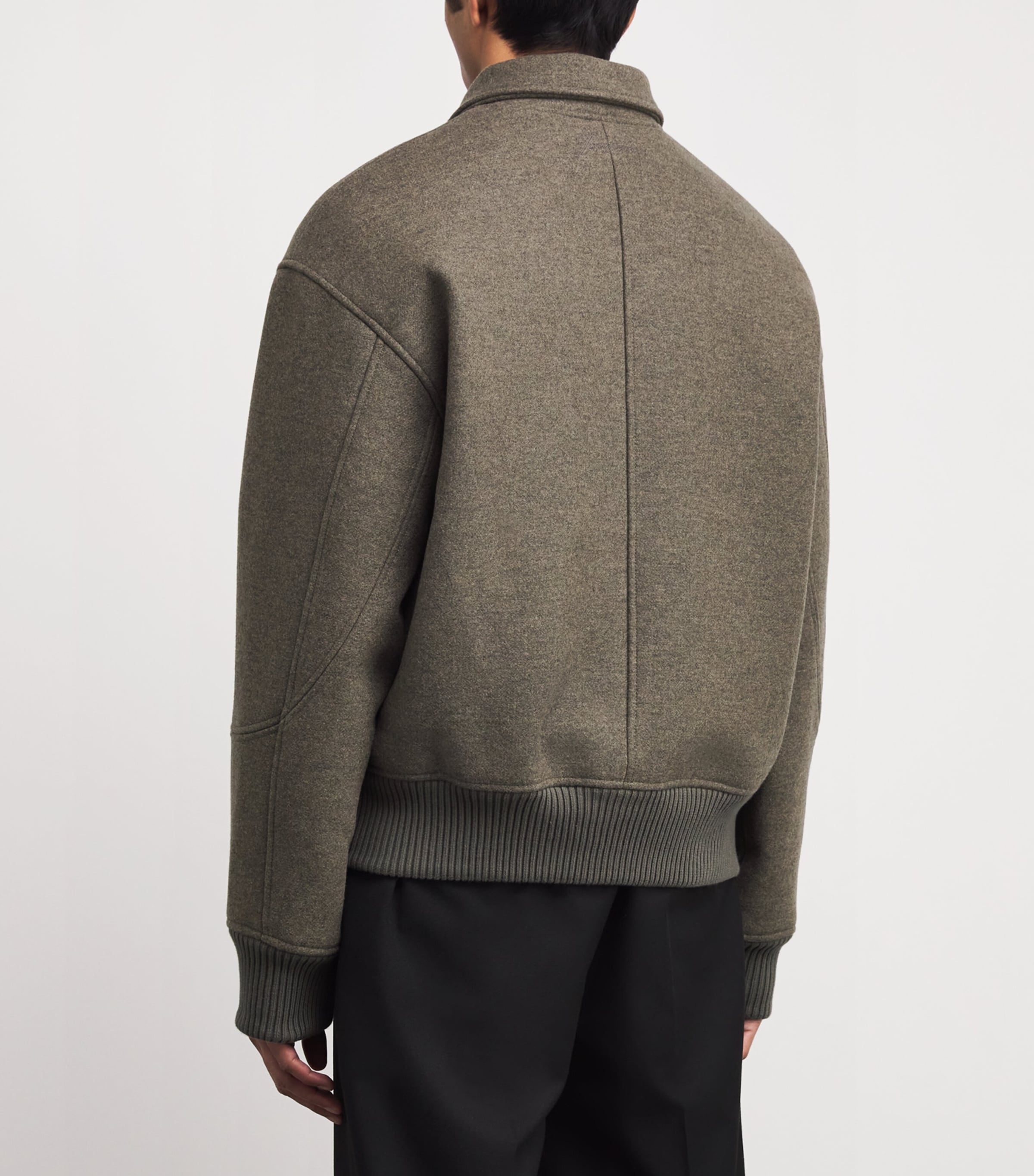 Wool Feltro Bomber Jacket DARK KHAKI-580 Image 4