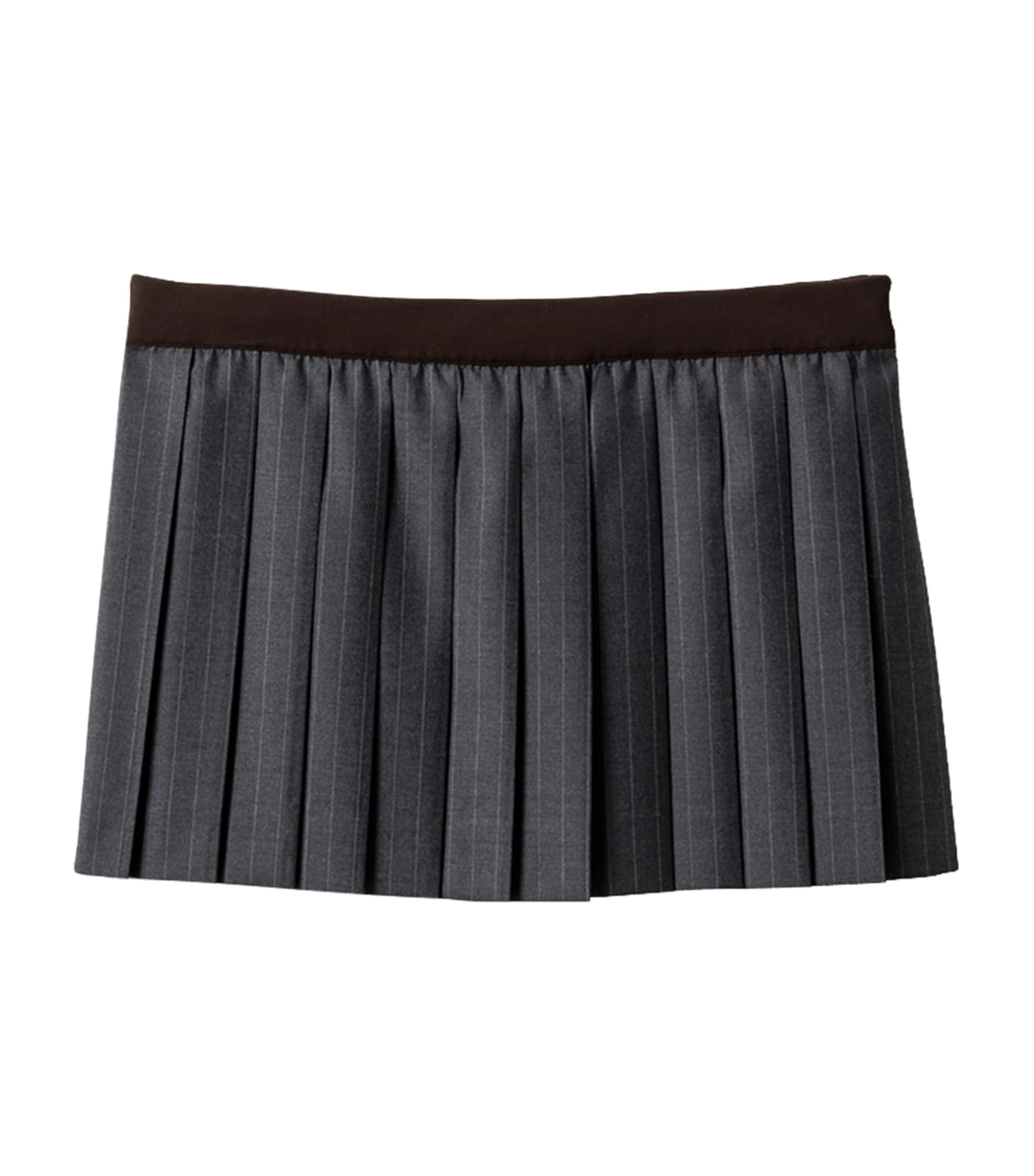 Wool Pleated Mini Skirt F0480 Image 1