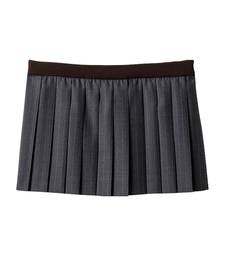 Wool Pleated Mini Skirt F0480 Image 1