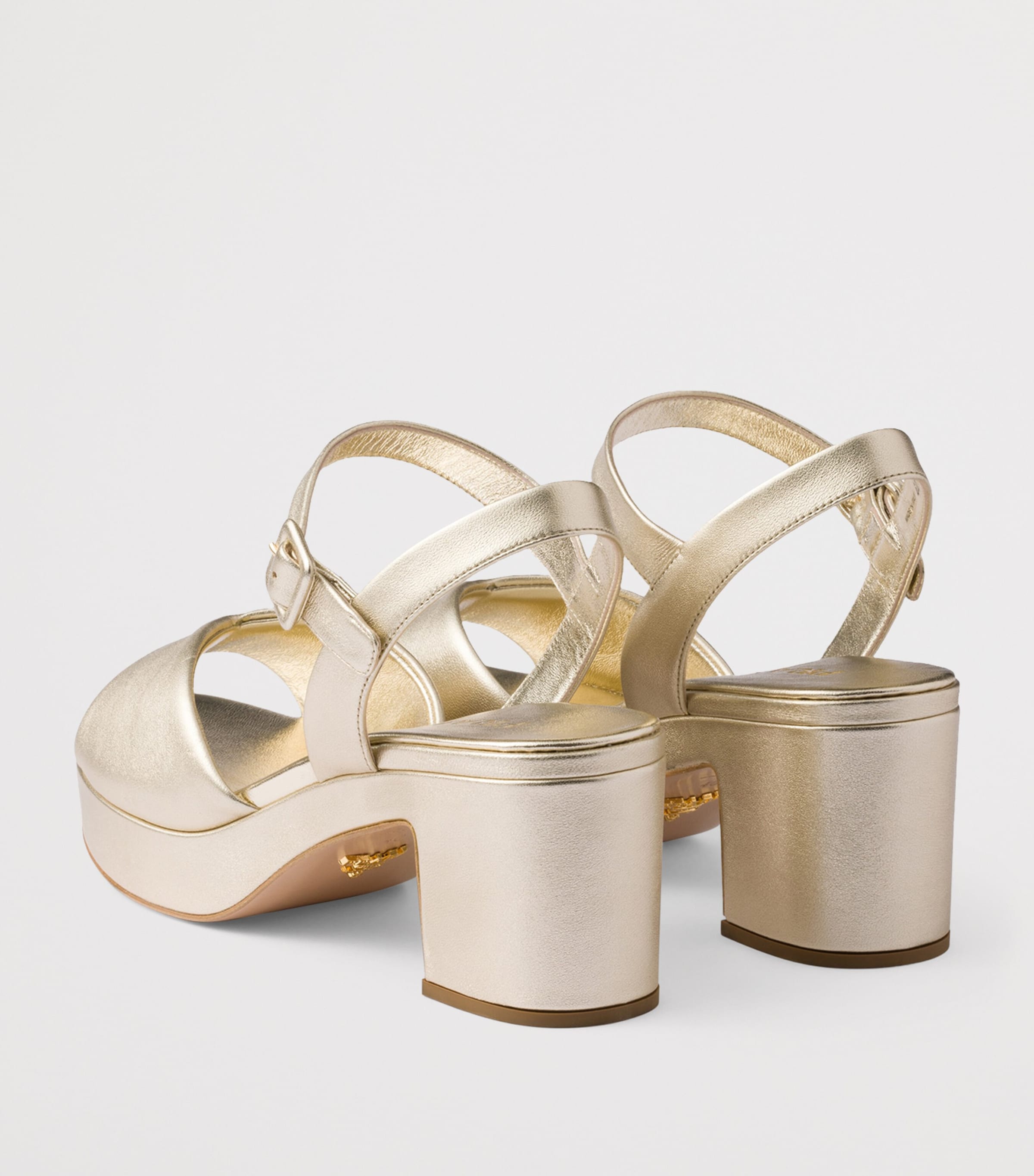 Leather Padded Heeled Sandals 65 F0846 Image 4